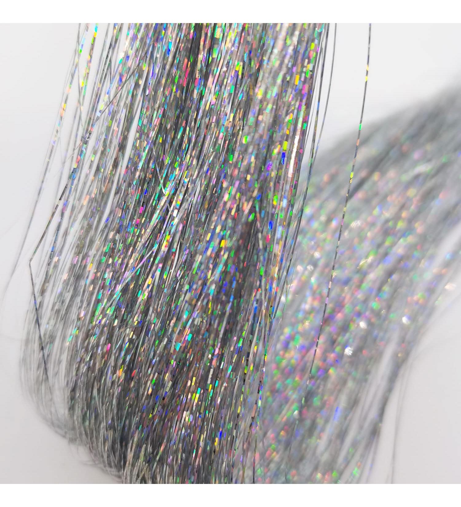 Silver Fairy Hair Tinsel 600 Strands | Heat Resistant Extensions for Christmas & New Year Party - Buy Online on SooperMarket.com