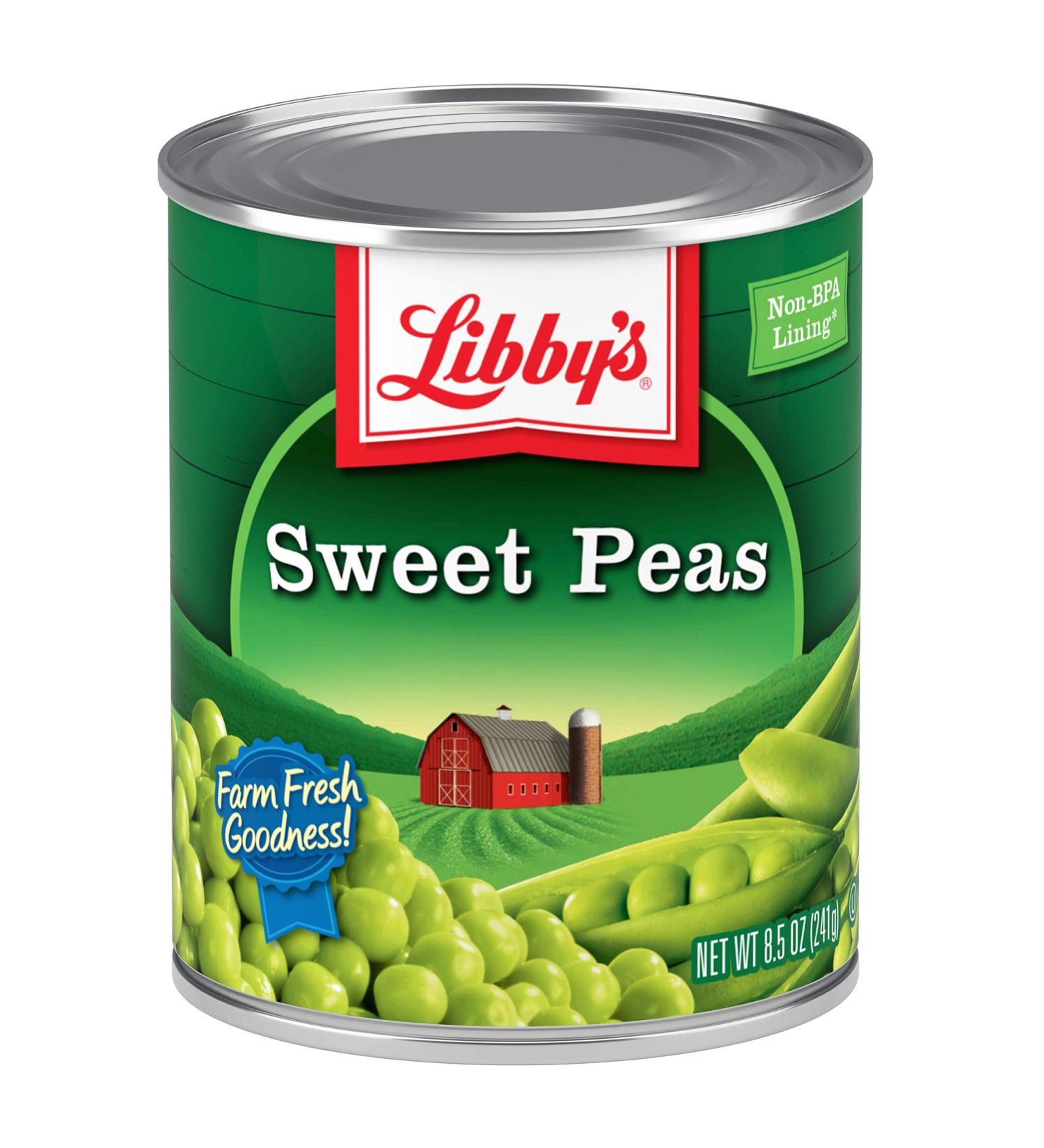 Libby's Sweet Peas - Tender & Succulent with Sweet Nutty Flavor - Creamy Smooth, Farm Fresh Goodness - 8.5 oz (Pack of 12) - No Preservatives - Buy Online on SooperMarket.com