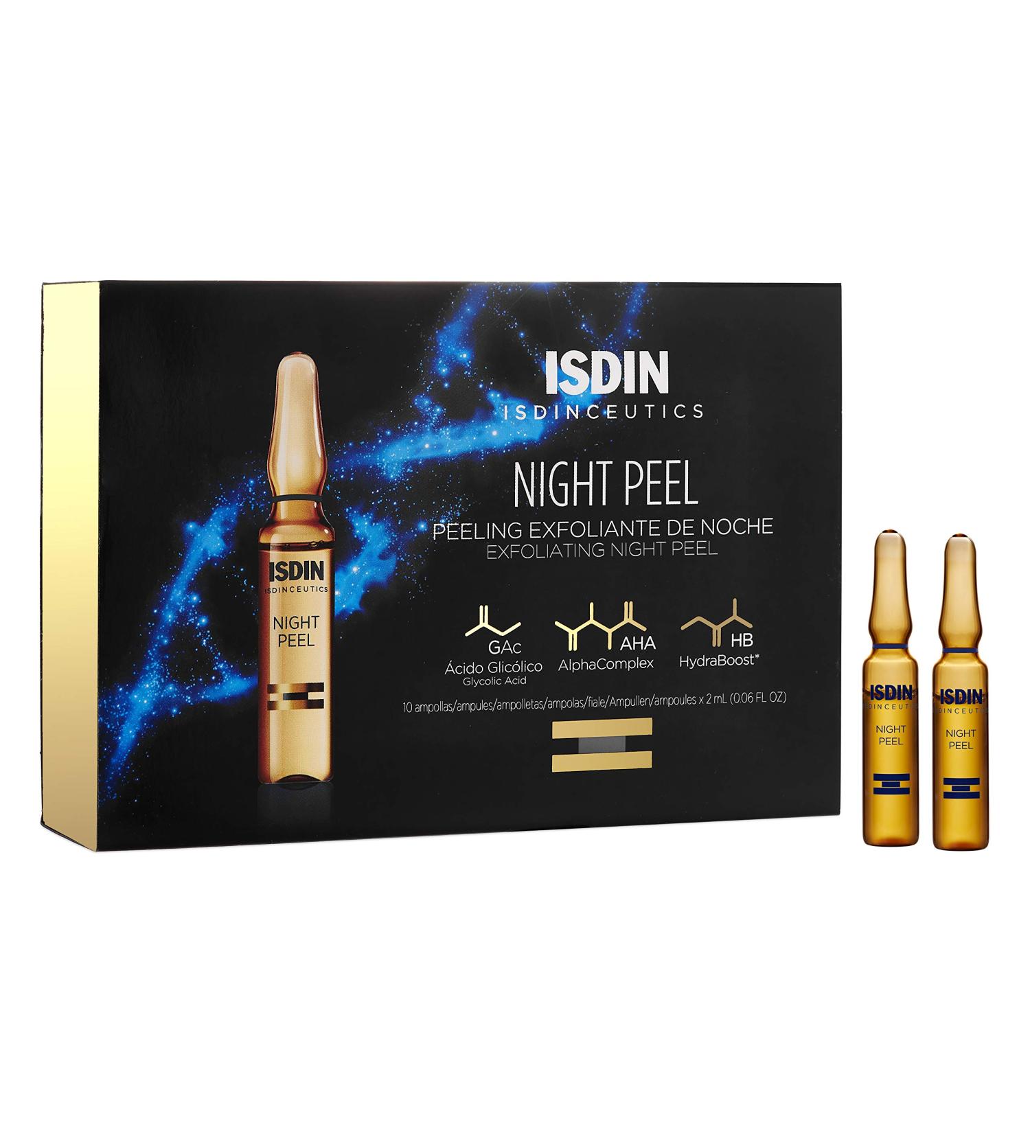 Isdin ceutics Night Peel | Exfoliating Facial Night Peel Promoting Cell Turnover | Single Dose 30 X 2ml 30 Ampullen - Buy Online on SooperMarket.com