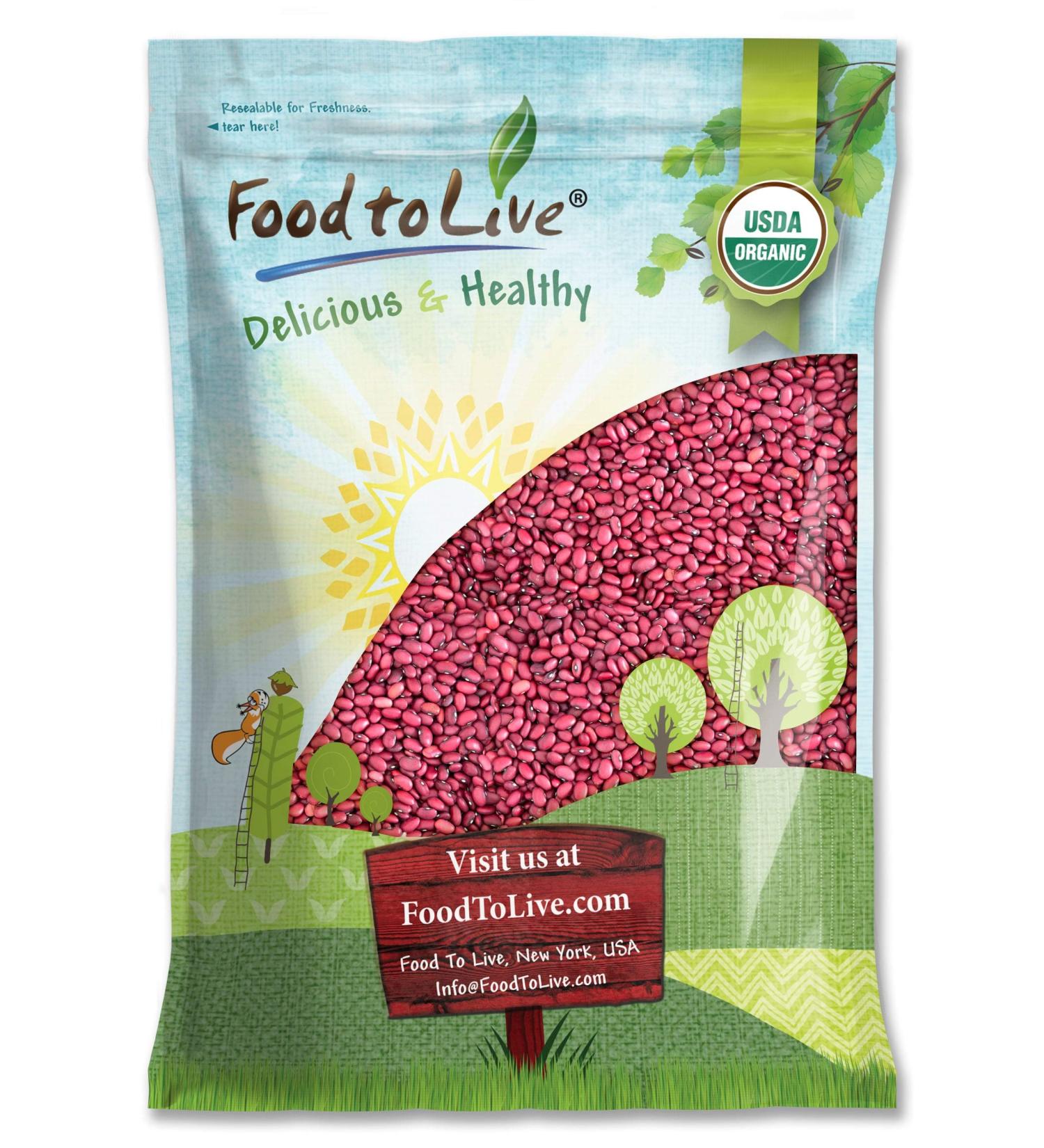 Organic Small Red Chili Beans 10 Pounds - Non-GMO, Kosher, Vegan, Raw, Sproutable, Non-Irradiated - USA 10 LB Bulk - Buy Online on SooperMarket.com