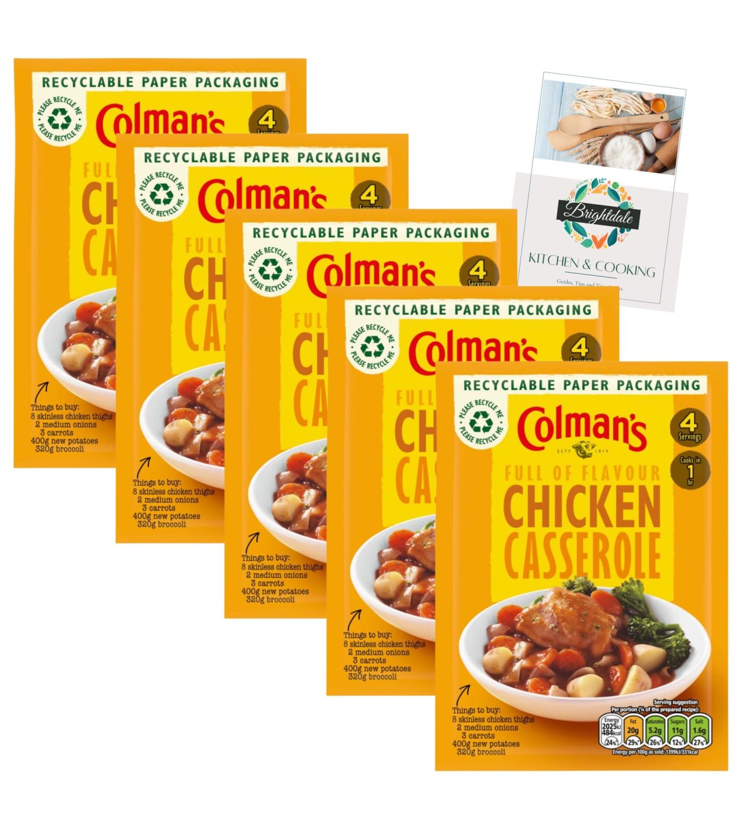 Casserole Mix Bundle with Colmans Chicken Casserole Mix 40g 5 Pack + Brightdale Kitchen Booklet - Buy Online on SooperMarket.com