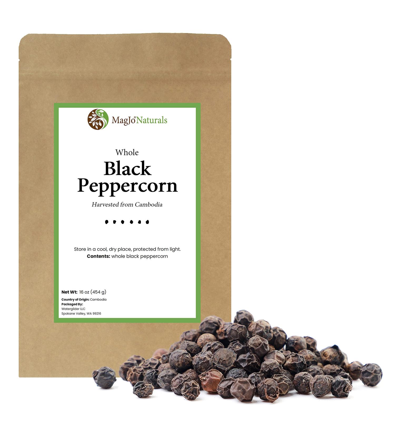 MagJo Naturals Cambodian Memot Black Pepper - 16 oz Whole Peppercorn Bag - Buy Online on SooperMarket.com