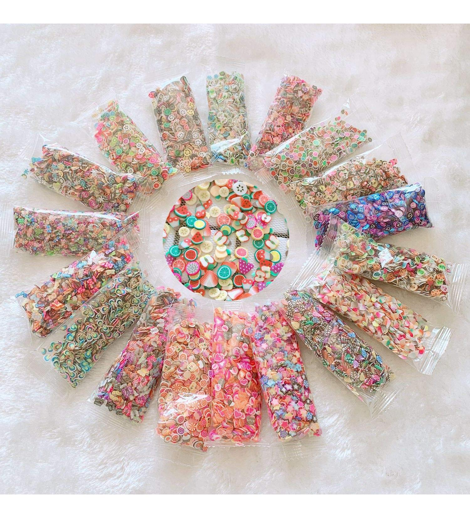 Buy Nail Angel 18 Bags Mixed Polymer Clay Slices - Fruit Cake & Flower Designs for Crafting | Ideal for DIY Projects & Jewelry Making - Buy Online on SooperMarket.com