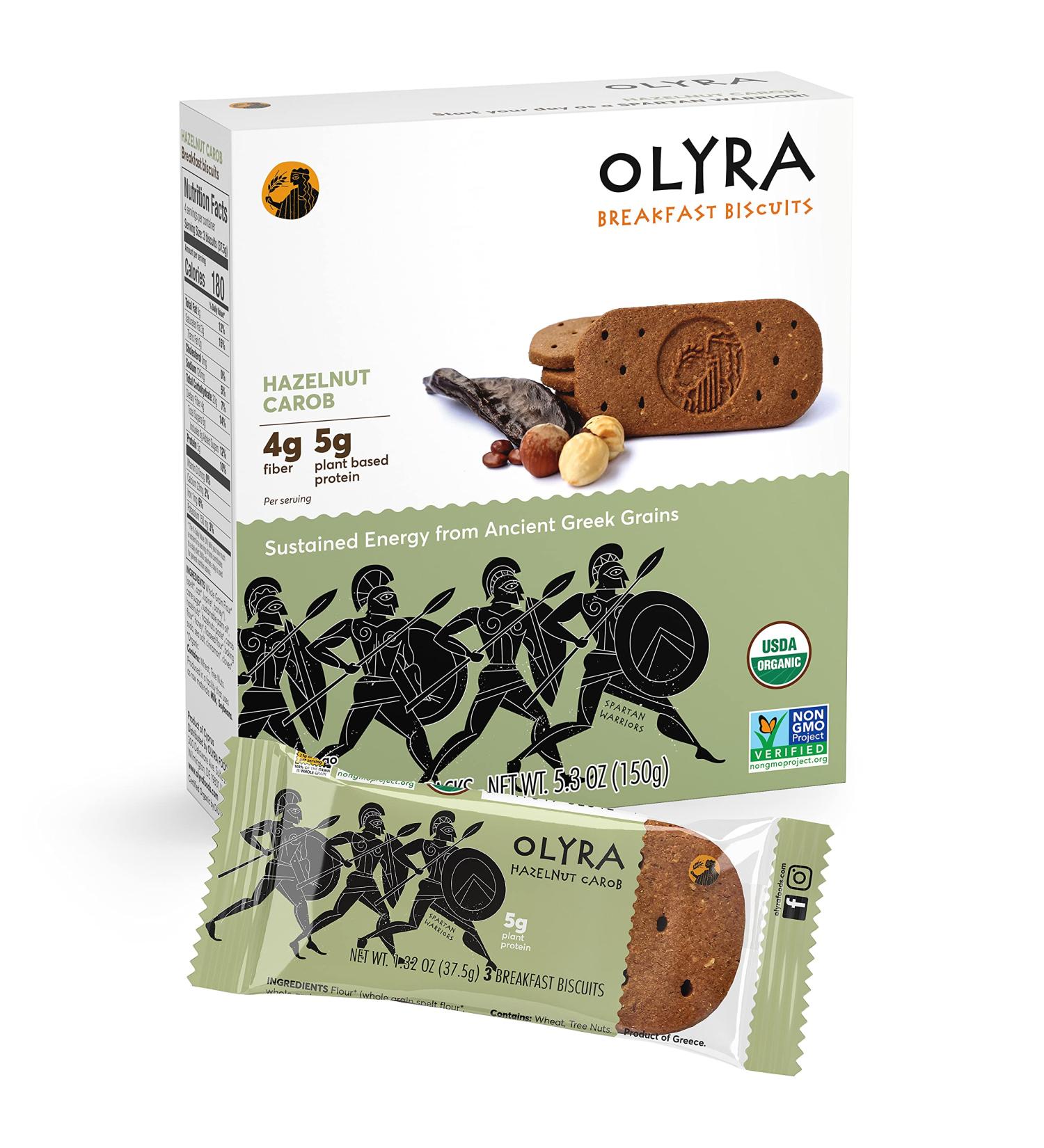 Olyra Organic Hazelnut Carob Breakfast Biscuits â€“ 5.3 OZ | Healthy Snacks - Buy Online on SooperMarket.com