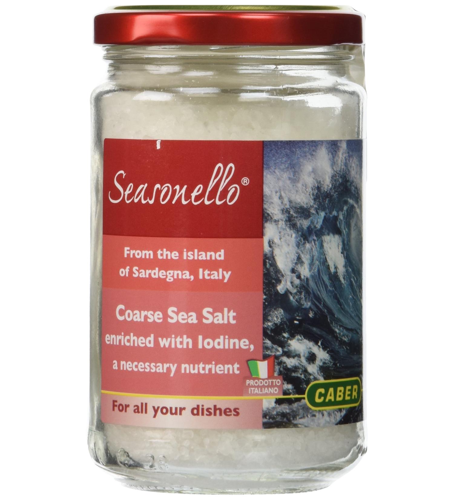 Seasonello Coarse Sea Salt Enriched with Iodine, 10.58 Ounce