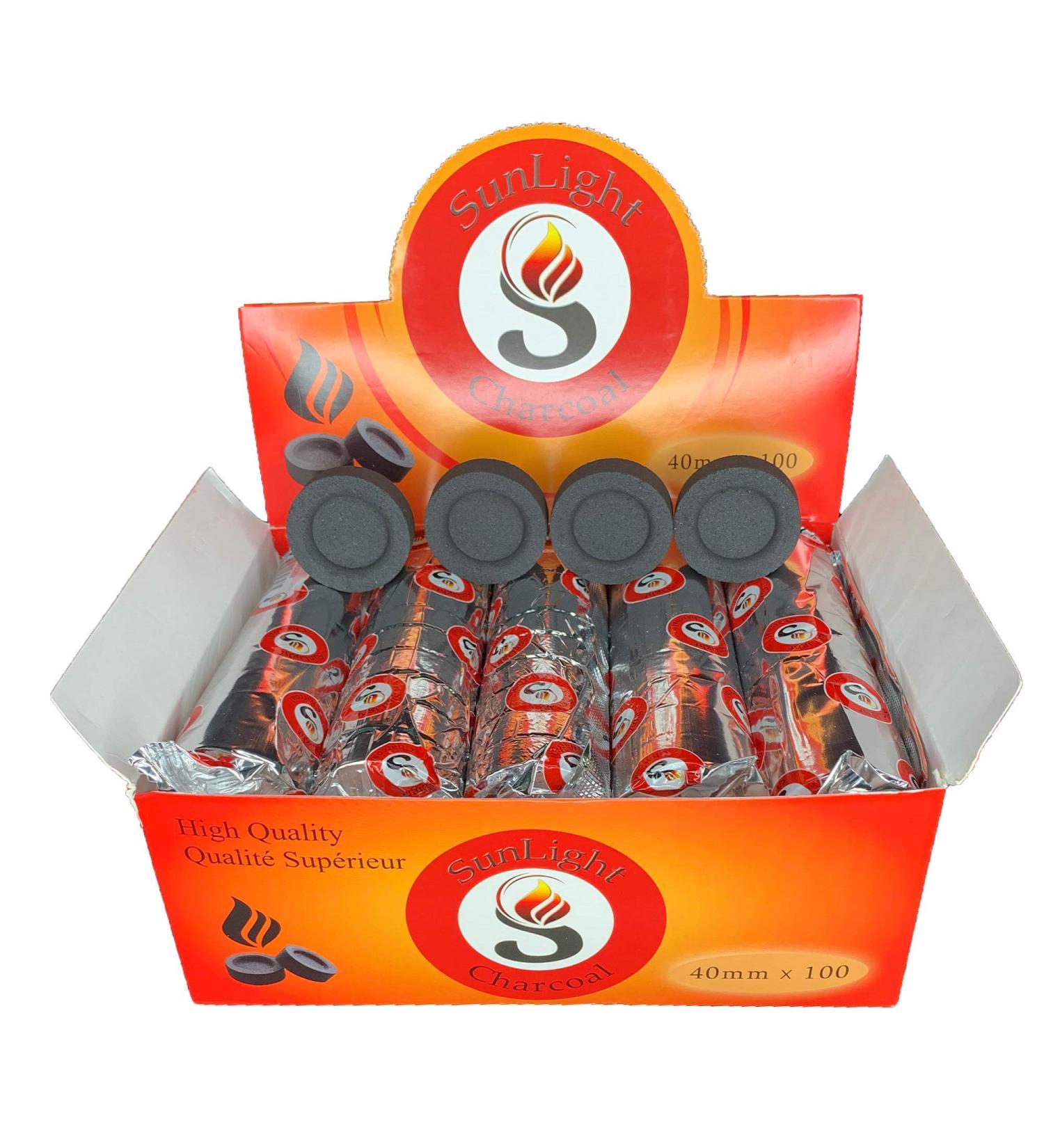 Charcoal Tablets for Incense - Quick Light Coal Disks 40mm Rolls - Slow Burn Briquettes - Instant Lighting (100 Pack) - Buy Online on SooperMarket.com
