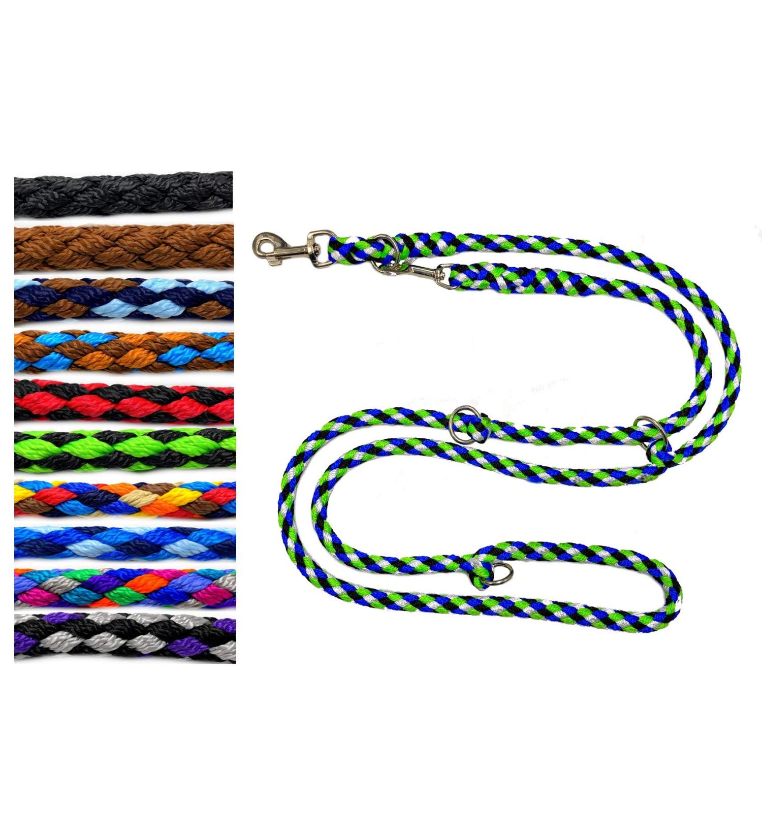 Premium Adjustable Dog Exercise Line for Large Dogs up to 80 kg - 3.50m 4-Fold Adjustable Durable Linen - Seattle Colors (Black Blue White Neon Green) - International Shipping Available - Buy Online on SooperMarket.com