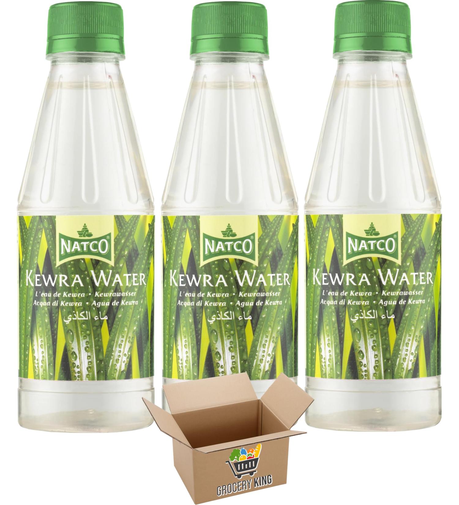 Kewra Water Bottle 3x310ml | Screwpine Essence Pandan Water Kevda Water | Gives Floral Aroma For Drinks & Dishes Grocery King Kewra Water Bottles 3x310ml