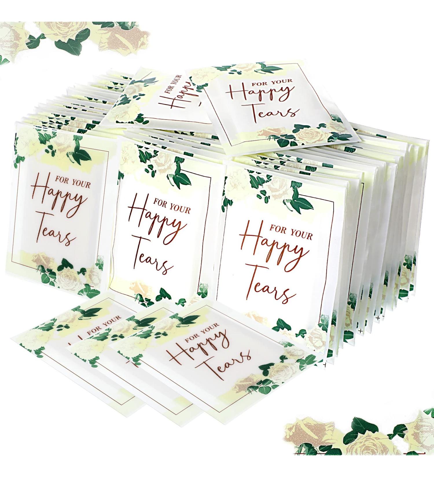 80 Pcs Wedding Tissues Packs for Guests - Bulk Individual Facial Tissues for Happy Tears - Perfect Welcome Bag Stuffers for Bride and Groom - Buy Online on SooperMarket.com