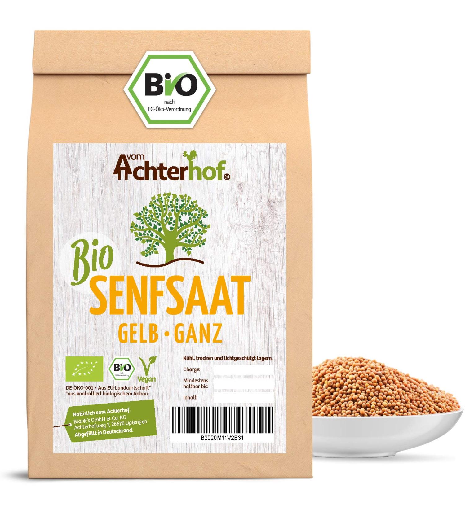 Buy Organic Mustard Seeds (500g) - Ideal for Mustard Production | Achterhof Quality Grains - Buy Online on SooperMarket.com