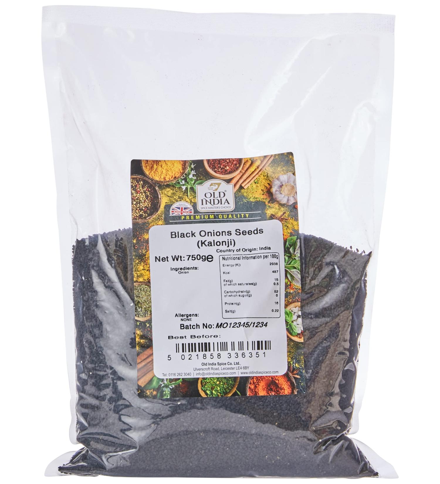 Old India Black Onions Seeds (Kalonji) 750g - Premium Quality Spices for Cooking - Buy Online on SooperMarket.com