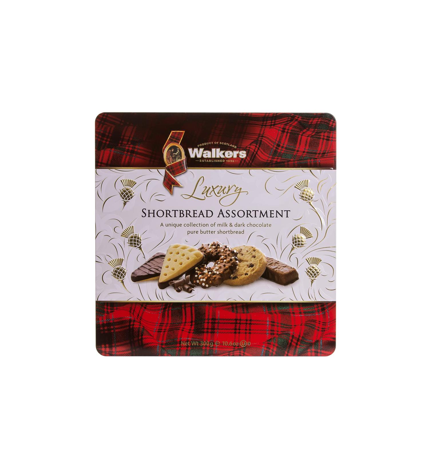 Walkers Shortbread Luxury Milk & Dark Chocolate Assortment Tin Traditional Pure Butter Scottish Recipe 300g - Buy Online on SooperMarket.com