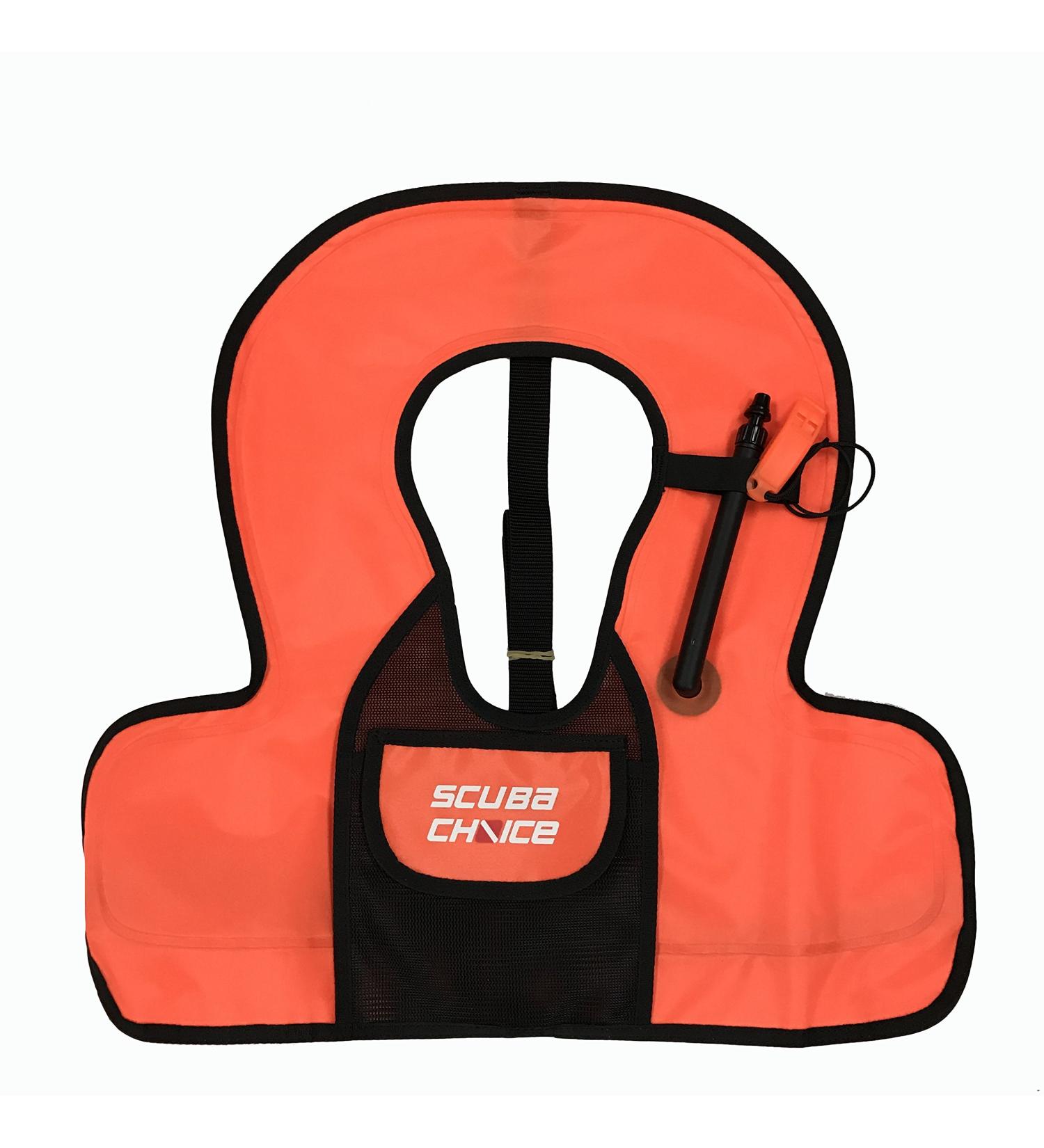 Scuba Choice Kids Snorkel Vest w/ Front Pocket & Whistle - Orange - Buy Online on SooperMarket.com