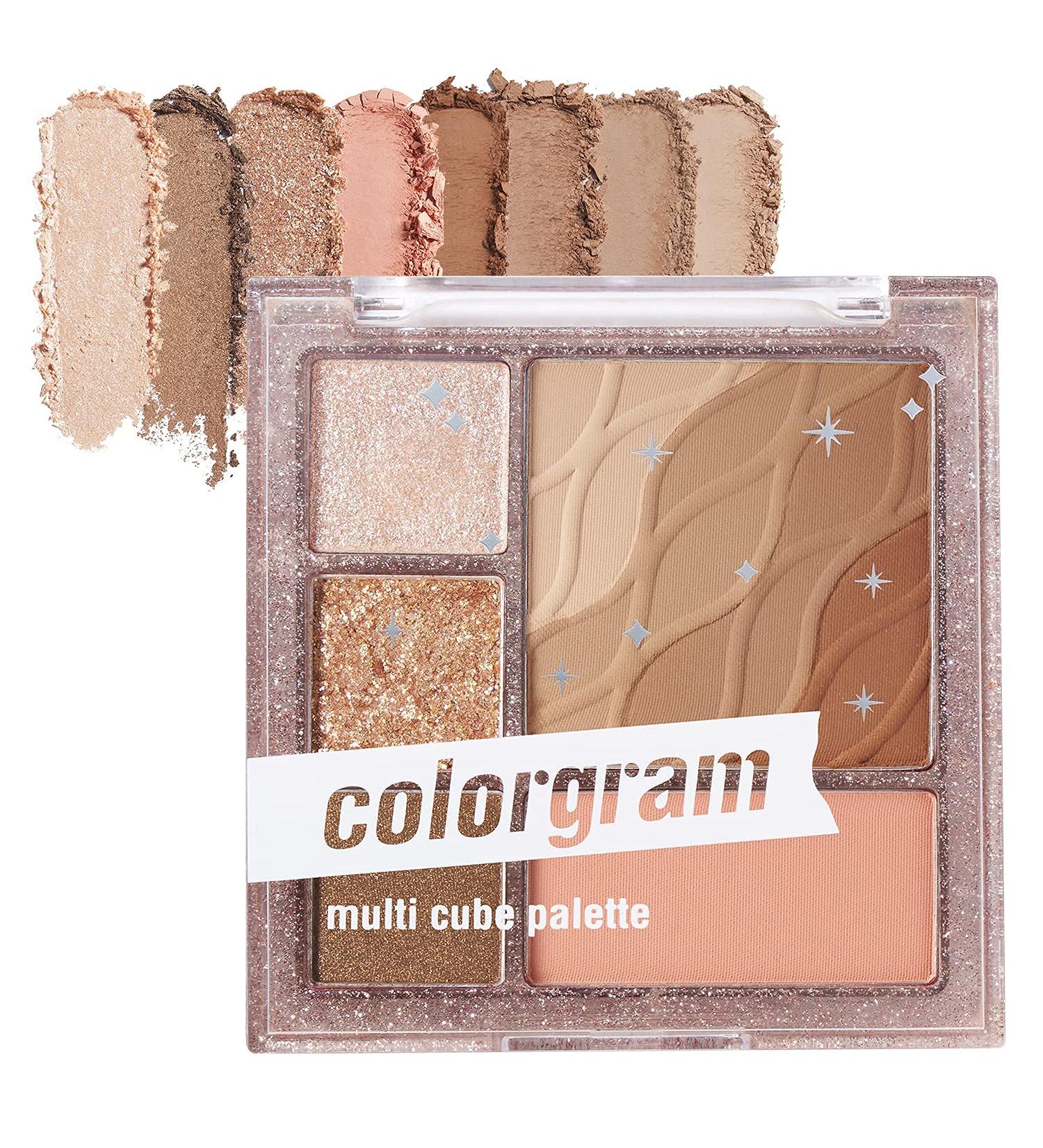 COLORGRAM Multi Cube Palette 5 Colors - 01 Basic Cube | Daily Makeup Eyeshadow Palette - Matte, Glitter, Shimmer Shades - 0.3 fl.oz - Buy Online on SooperMarket.com