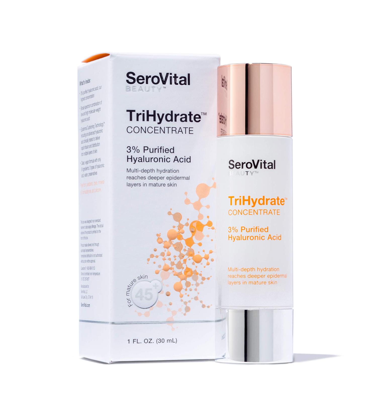 SeroVital Beauty TriHydrate Concentrate - 3% Pure Hyaluronic Acid Anti-Aging Serum for Women - Deep Facial Hydration & Prep for Skincare Regimen - Buy Online on SooperMarket.com