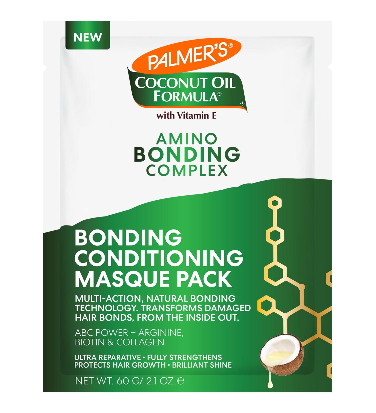 Palmer's Amino Bonding Complex Hair Mask - Intense Conditioning Masque with Coconut Oil & Vitamin E Heat Protectant Anti-Frizz Shine & Growth - 2.1 oz Packette - Buy Online on SooperMarket.com