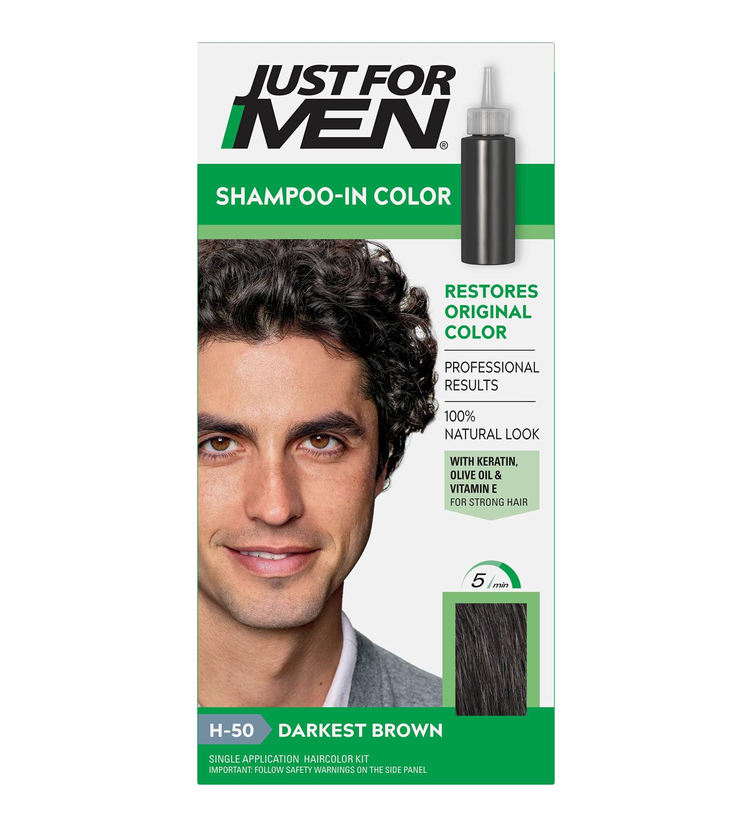 Just For Men Shampoo-In Haircolor Darkest Brown H-50