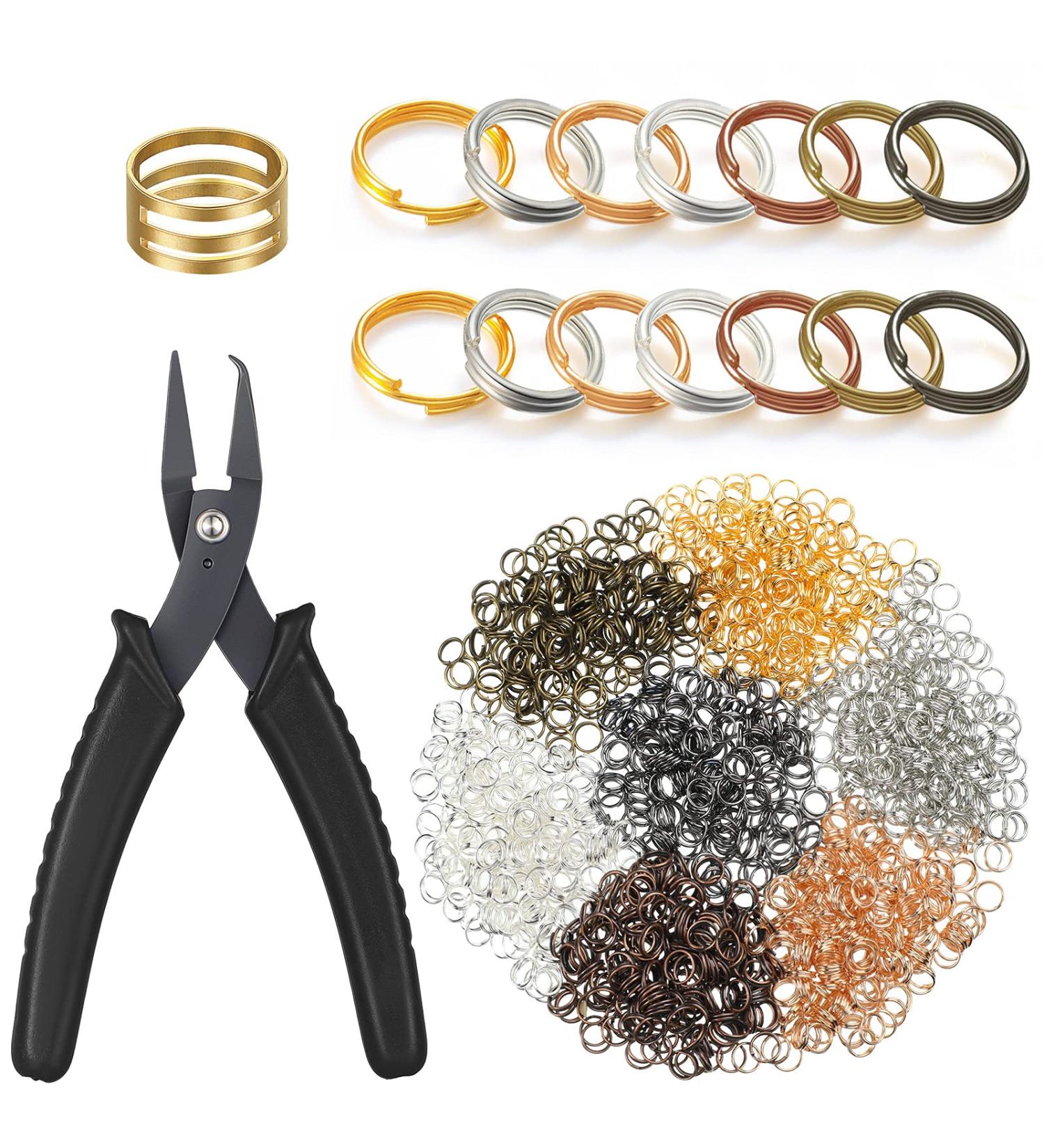 Hotop 1402 Pieces Split Jump Rings Set - MultiColor Jewelry Split Rings with Opener and Plier for DIY Craft Making - Buy Online on SooperMarket.com