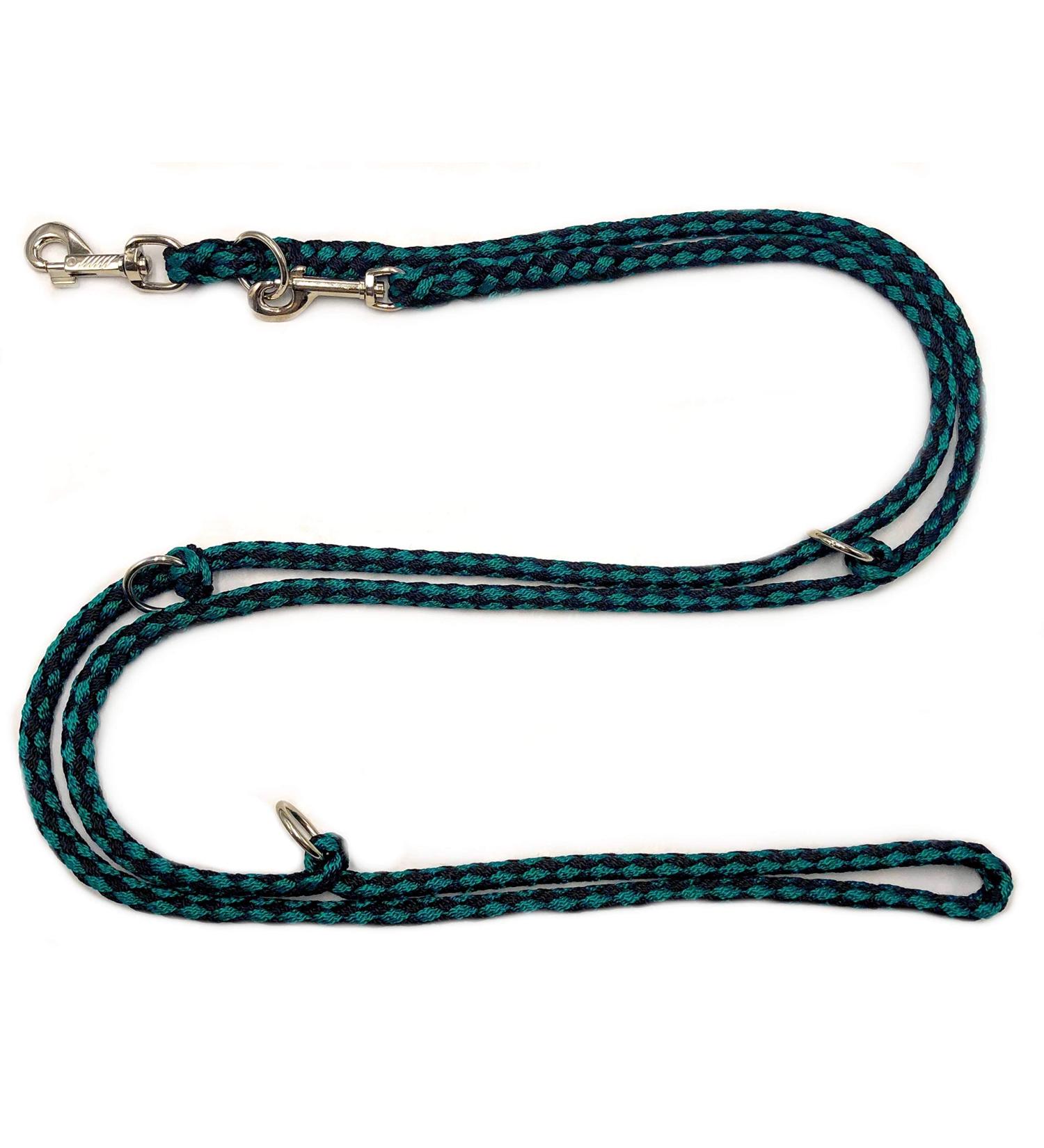 Dog leash Double Leash Practice line for medium dogs up to 45 kg over 39 colors very stable (2.80 m black fir) 2.80 m black fir