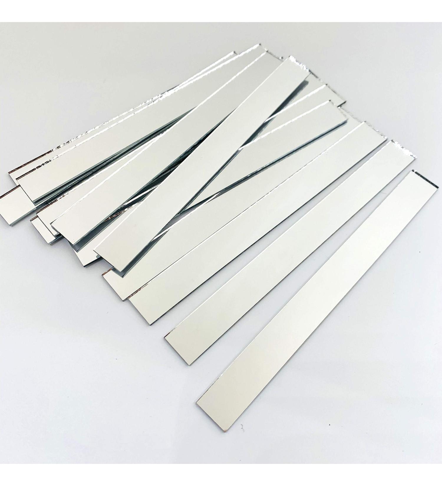 50 Pcs 1/2 x 5 Rectangle Mirror Tiles Glass Mosaic Shapes - Pack of 50 Pieces - Buy Online on SooperMarket.com