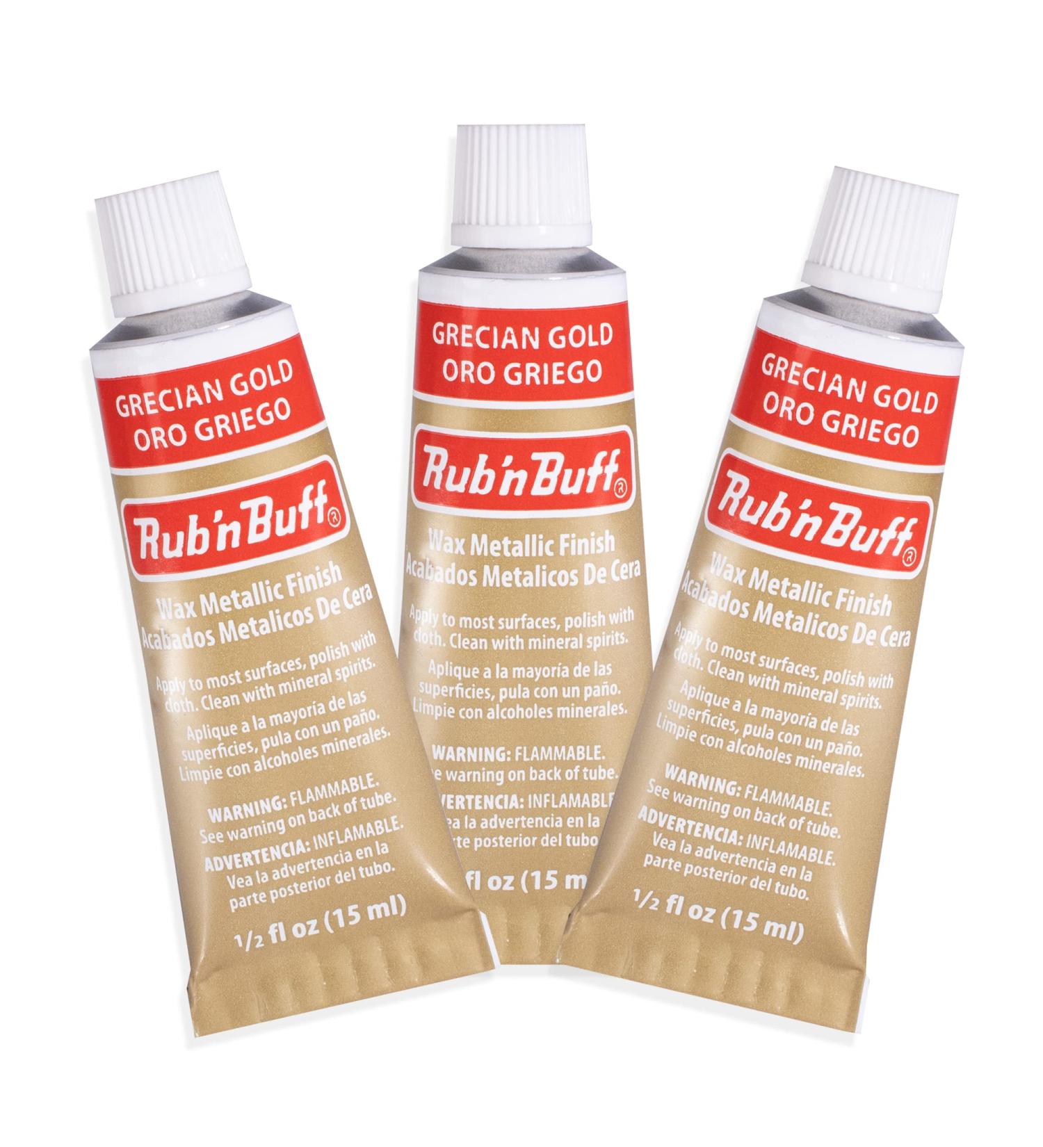 AMACO Rub n Buff Grecian Gold 15ml - Set of 3 Metallic Finishing Wax Tubes for Furniture Restoration - Buy Online on SooperMarket.com