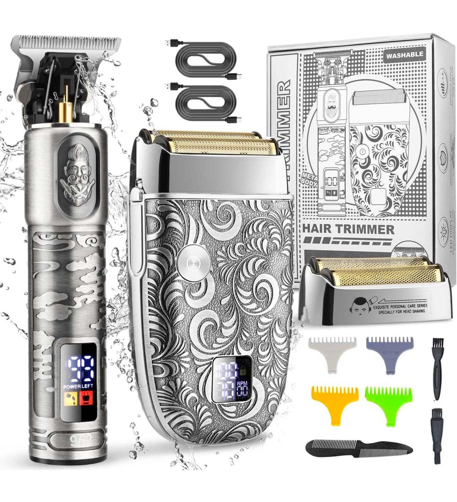 Suttik Electric Razor for Men - Waterproof Foil Shaver Set Beard Trimmer & Replacement Blade - Perfect Gift for Facial Grooming & Bald Heads - Buy Online on SooperMarket.com