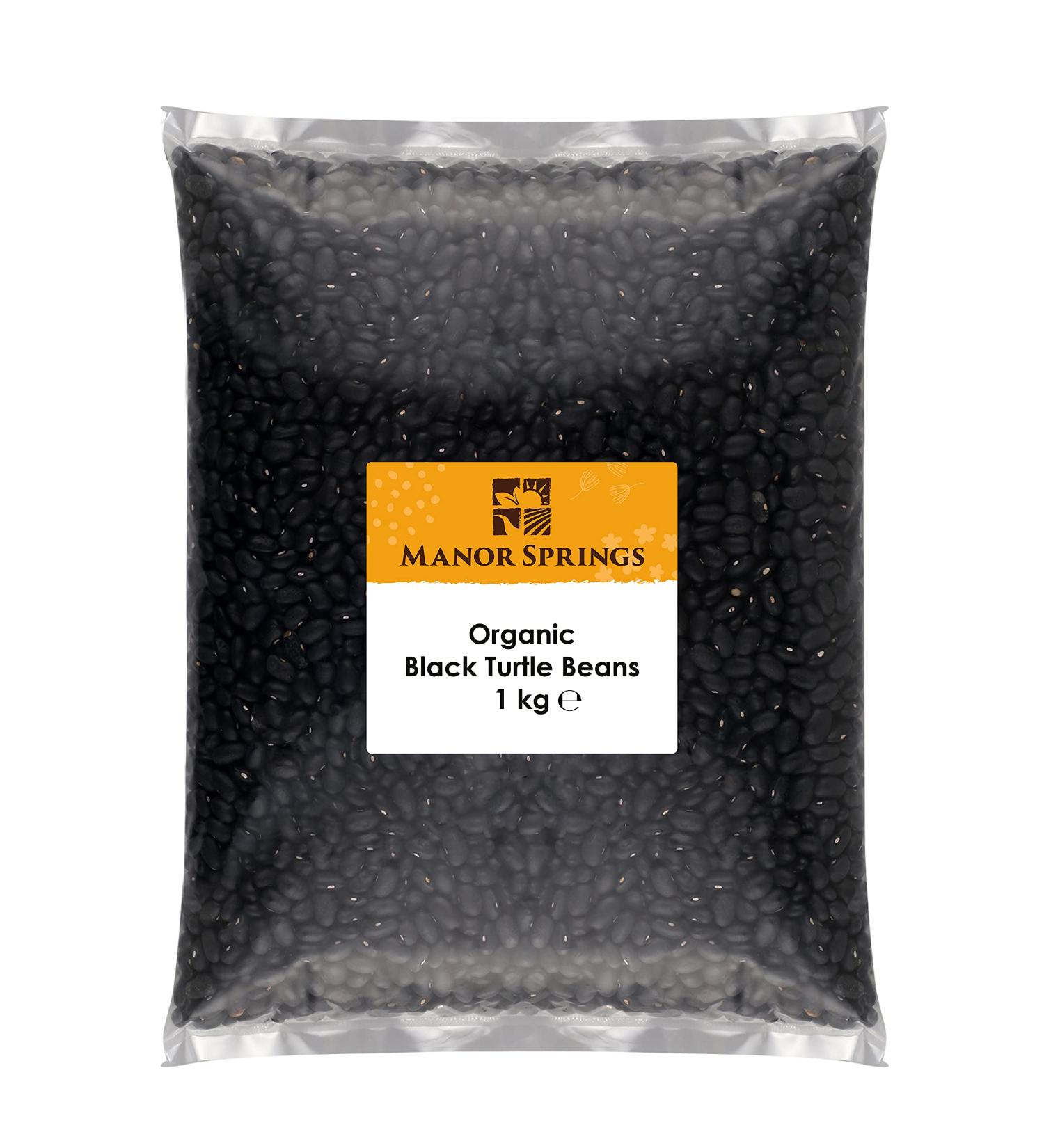 Manor Springs Organic Black Turtle Beans 1kg - Premium Quality Organic Beans - Buy Online on SooperMarket.com