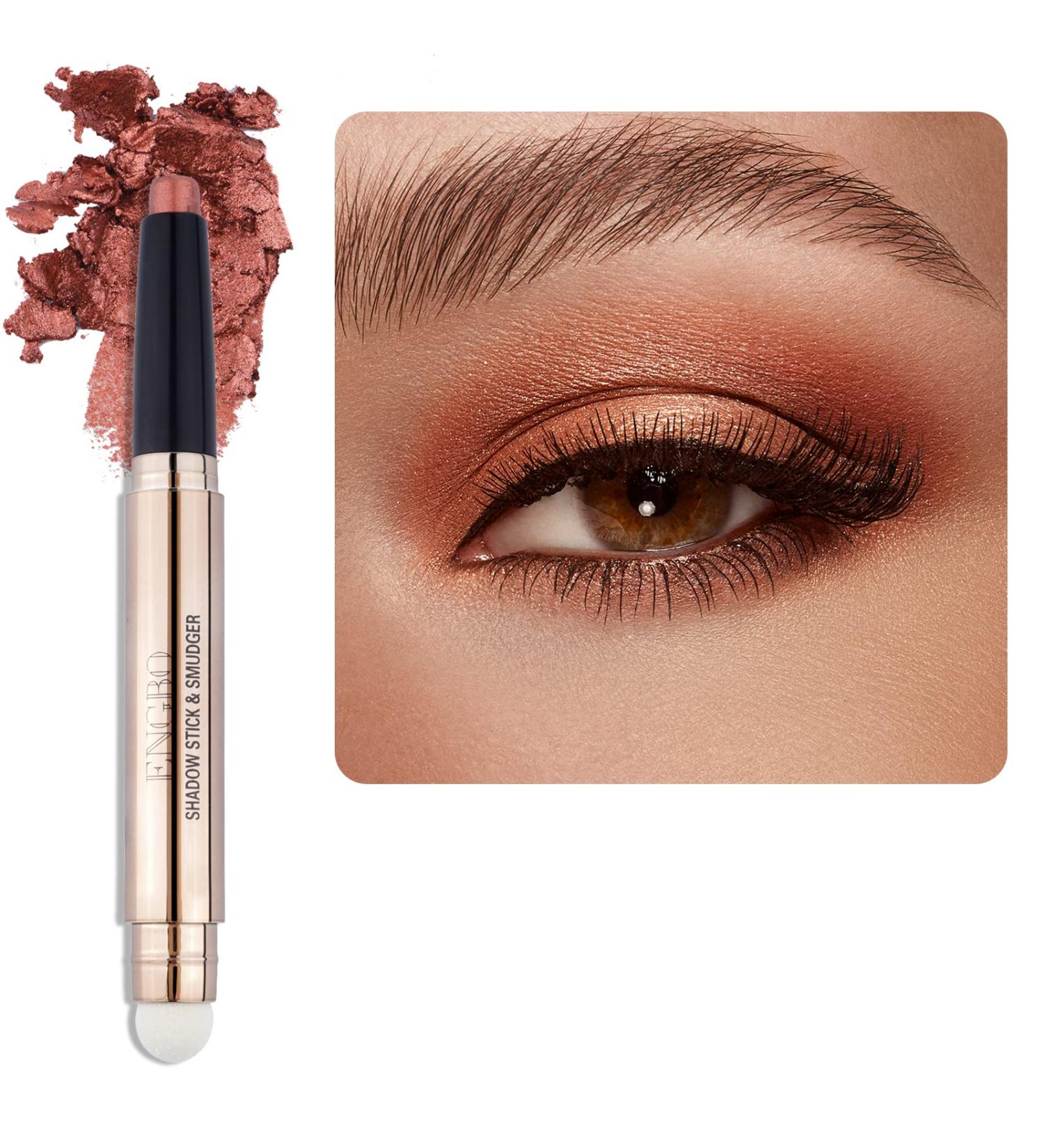 Enfuntins Shimmer Cream Eyeshadow Stick - Long Lasting Waterproof Eye Highlighter (05 Orange Brown) - Buy Online on SooperMarket.com