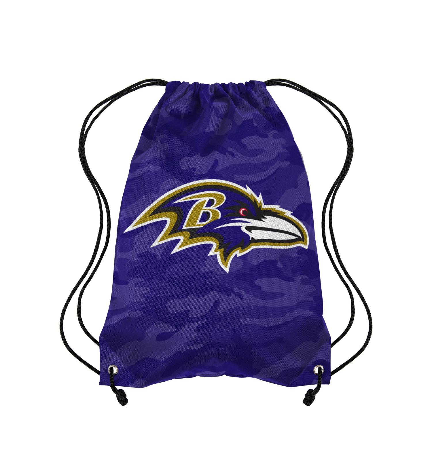 Baltimore Ravens NFL Big Logo Camo Drawstring Backpack
