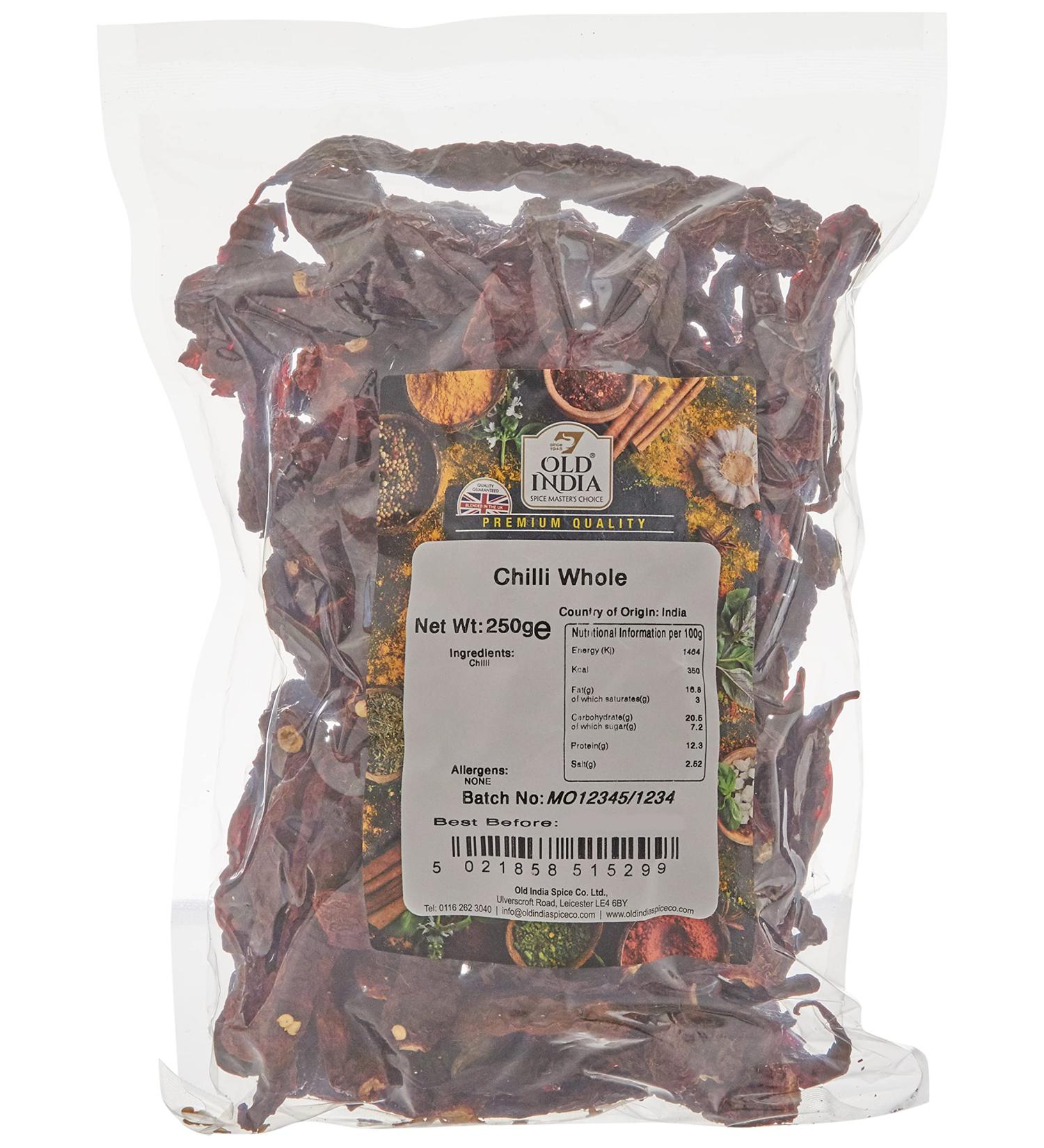 Old India Chilli Whole 250g - Premium Quality Spices for Authentic Indian Cooking - Buy Online on SooperMarket.com