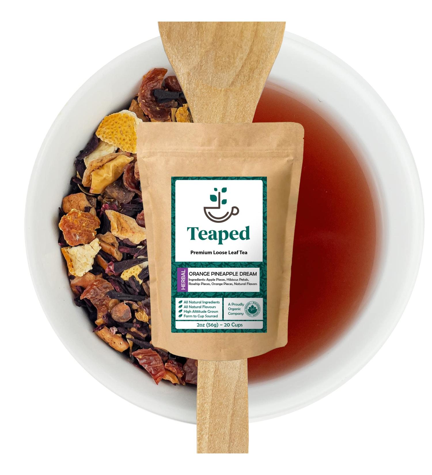 Organic Orange Pineapple Dream Loose Leaf Fruit Tea - 2oz Pouch Bag | Natural Flavors | Herbal Tea Blend - Buy Online on SooperMarket.com