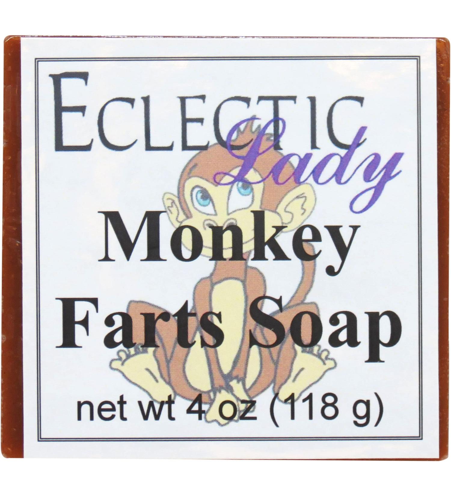 Monkey Farts Glycerin Soap - Eclectic Lady 4 oz Bar | Handmade Moisturizing Vegan | International Shipping Available - Buy Online on SooperMarket.com
