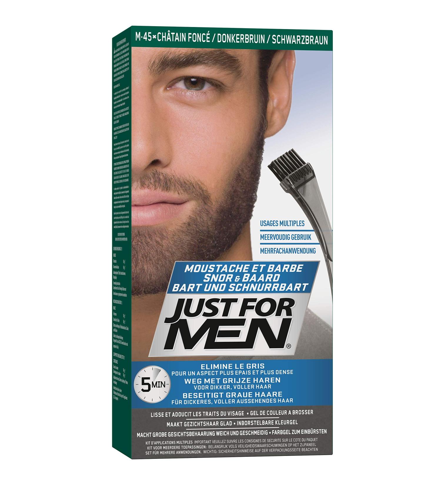 Just for Men M45 Dark Brown Beard and Mustache Color - 1 Count Pack - Buy Online on SooperMarket.com