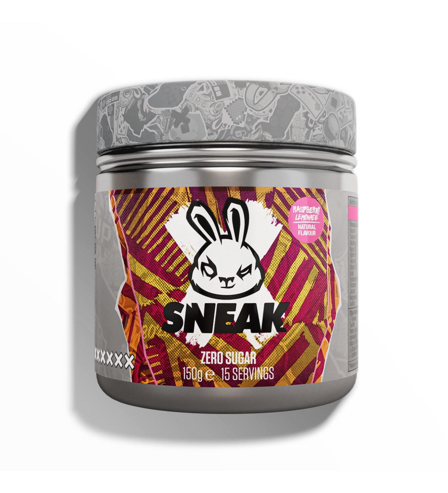 SNEAK Raspberry Lemonade Edition Energy Drink | In-Game Focus Boost Zero Sugar Vegan | 15 Servings 150g - Buy Online on SooperMarket.com