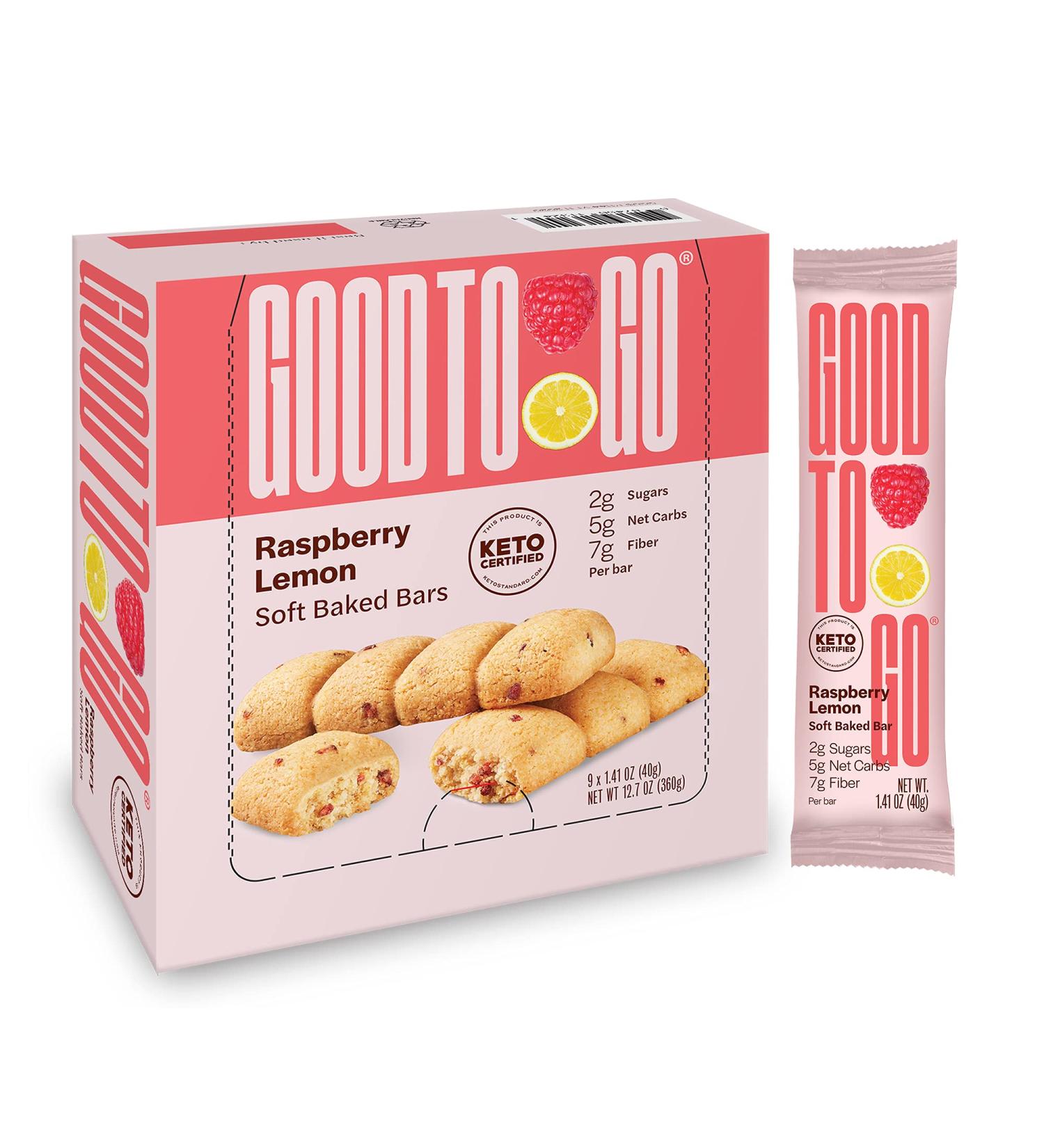 GOOD TO GO Soft Baked Bars - Raspberry Lemon, 9 Pack | Gluten Free, Keto, Paleo, Low Carb Snacks - Buy Online on SooperMarket.com