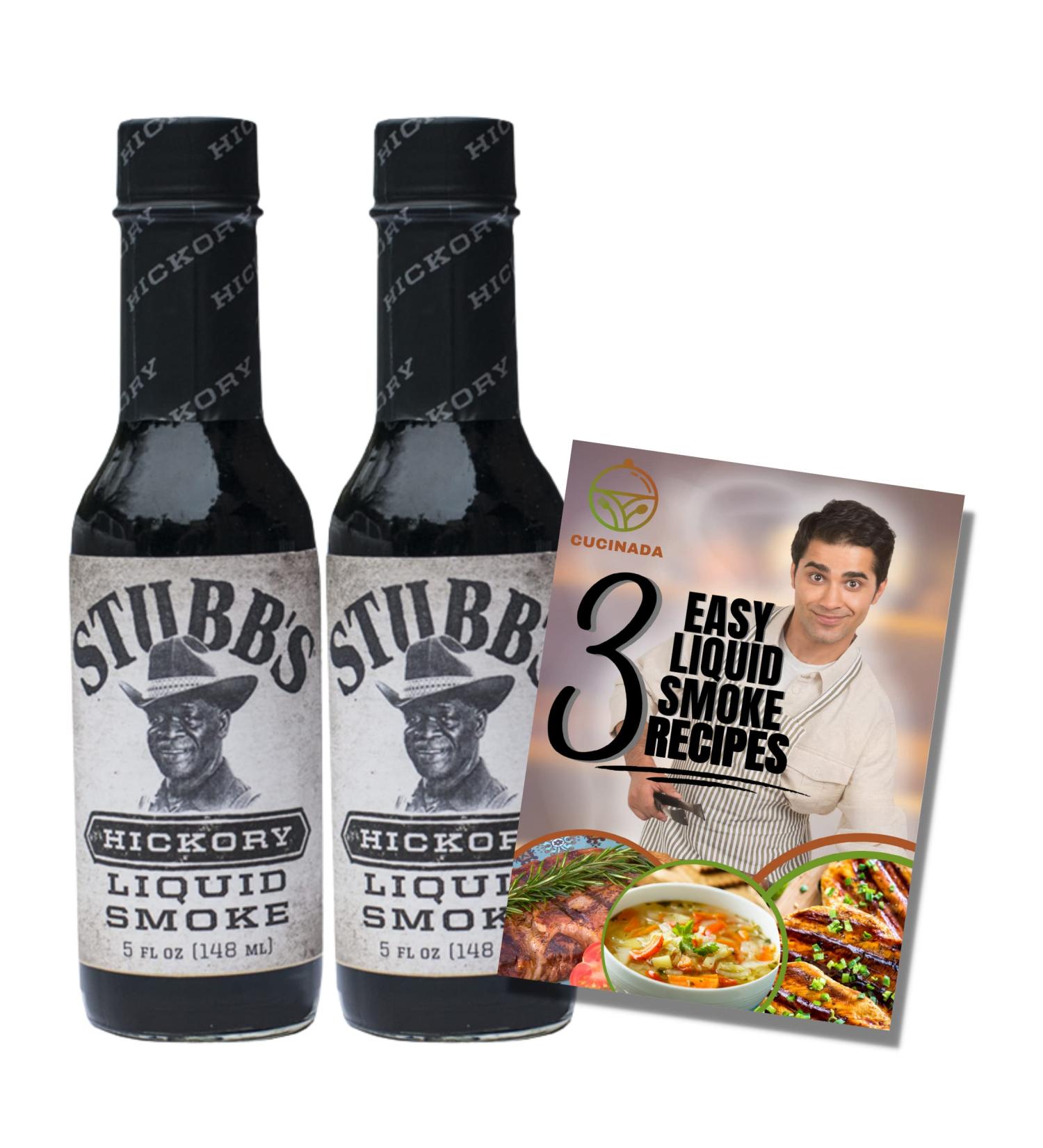 Stubbs Hickory Liquid Smoke for Cooking (148ml x 2) - Vegan Seasoning with Recipe Leaflet | Gluten-Free Liquid Smoke for Flavoring | Perfect for Vegetarians - Buy Online on SooperMarket.com
