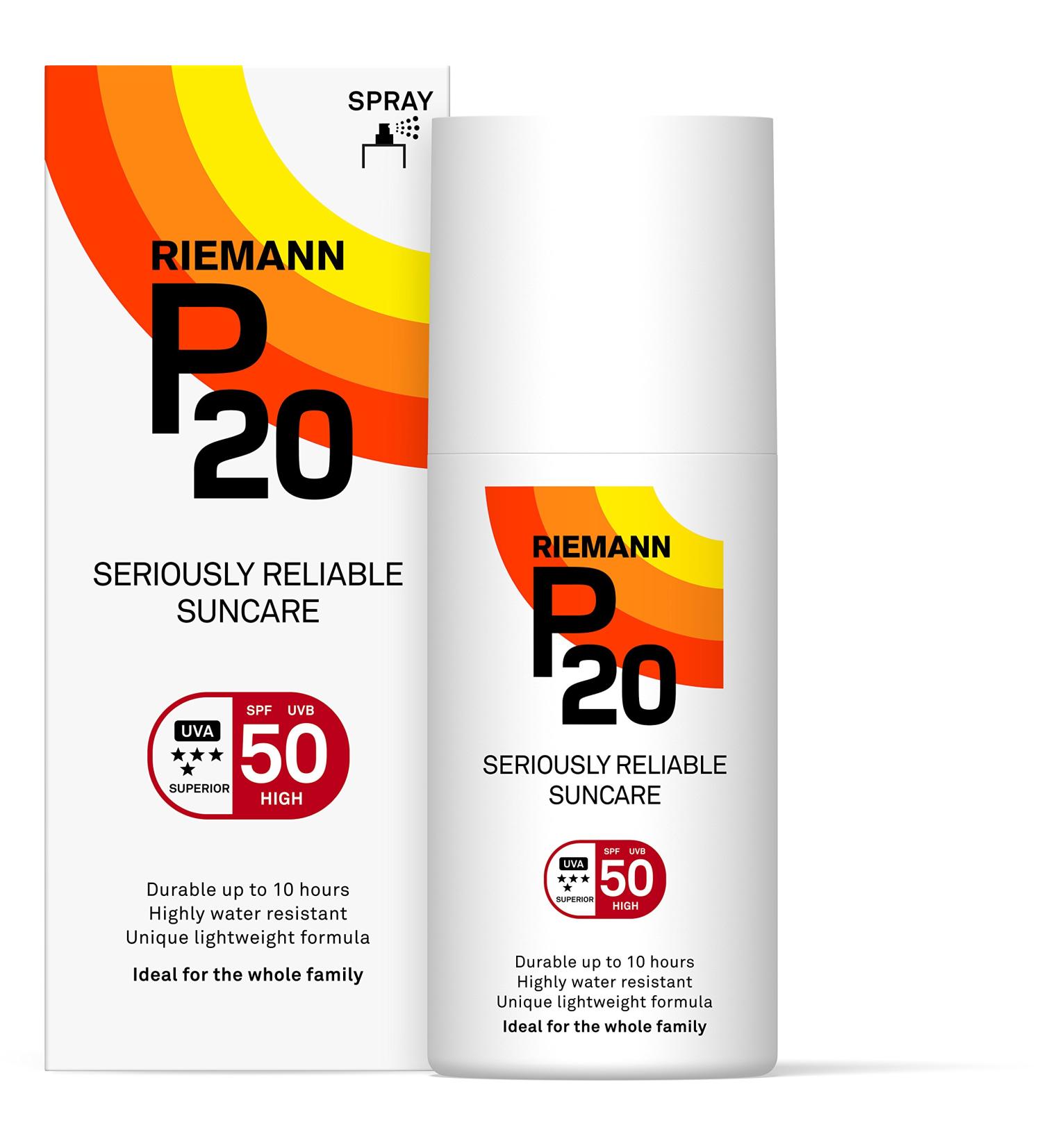 Riemann P20 Sunscreen SPF50 Spray 200ml | Long Lasting UVA & UVB Protection for up to 10 hours | Highly Water Resistant Standard Packaging - Buy Online on SooperMarket.com