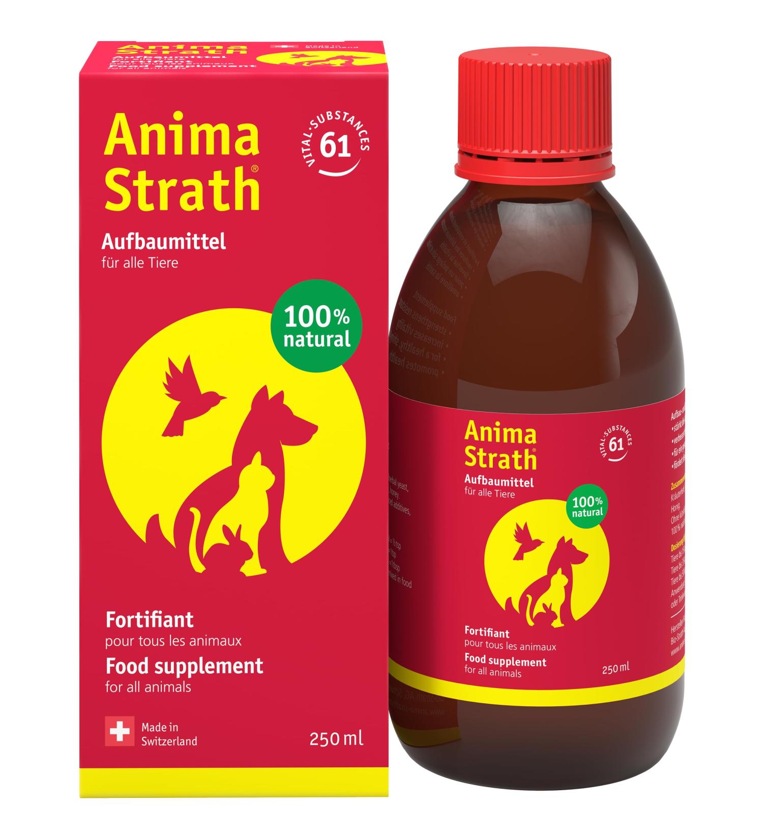 Anima-Strath Natural Food Supplement for Dogs & Cats | Immune System & Digestive Care with 61 Vital Nutrients Vitamins Minerals Amino Acids & Prebiotic Qualities | BARF Diet Food Topper (250 ml) Herbal 250 ml (Pack of 1) - Buy Online on SooperMarket.com