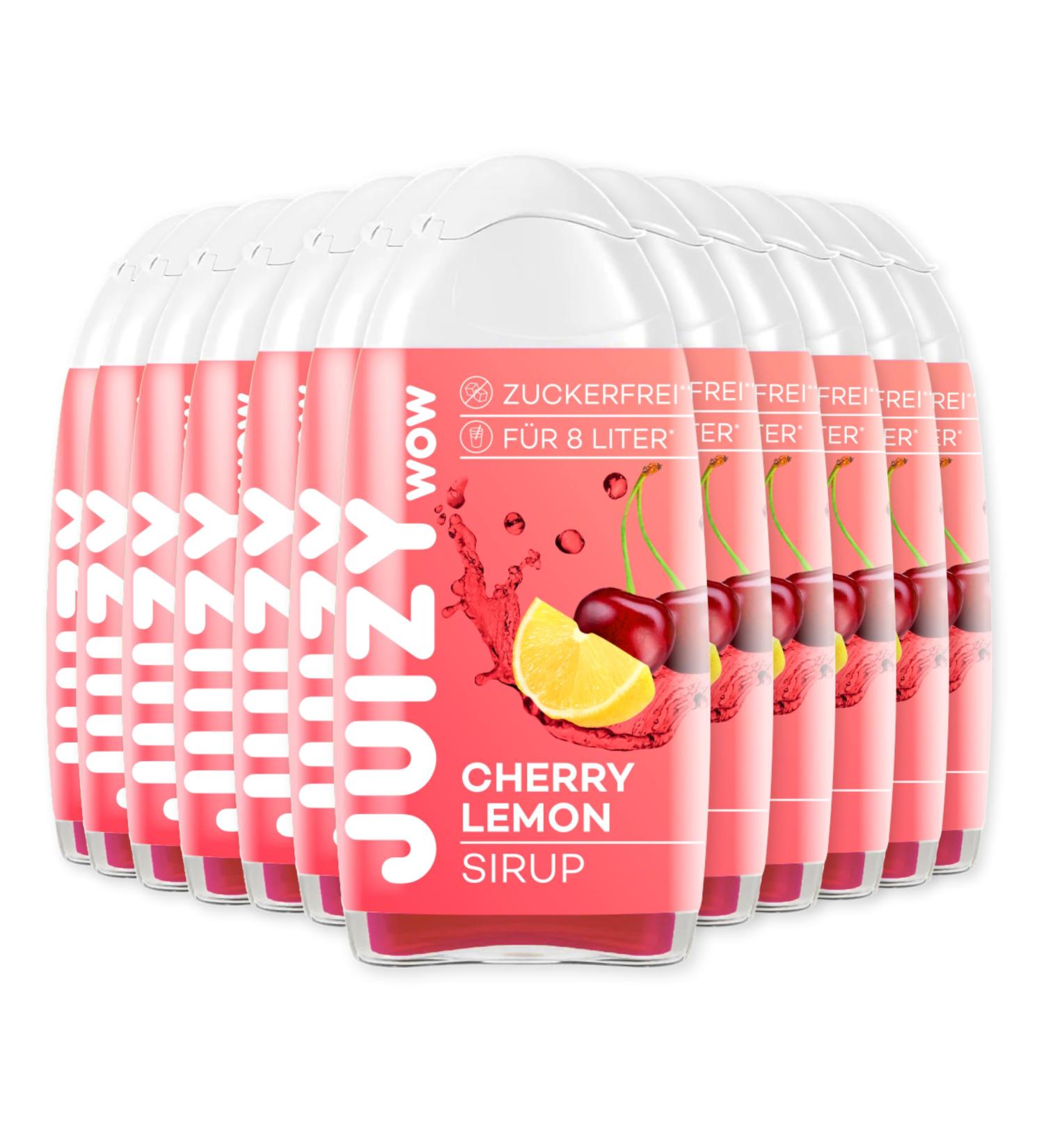 Juizy WoW Sugar-Free Cherry Lemon Syrup - 12 x 65ml | Zero Calories Vegan Beverage Concentrate | Natural Drink Mix - More Juice Less Calories - Buy Online on SooperMarket.com