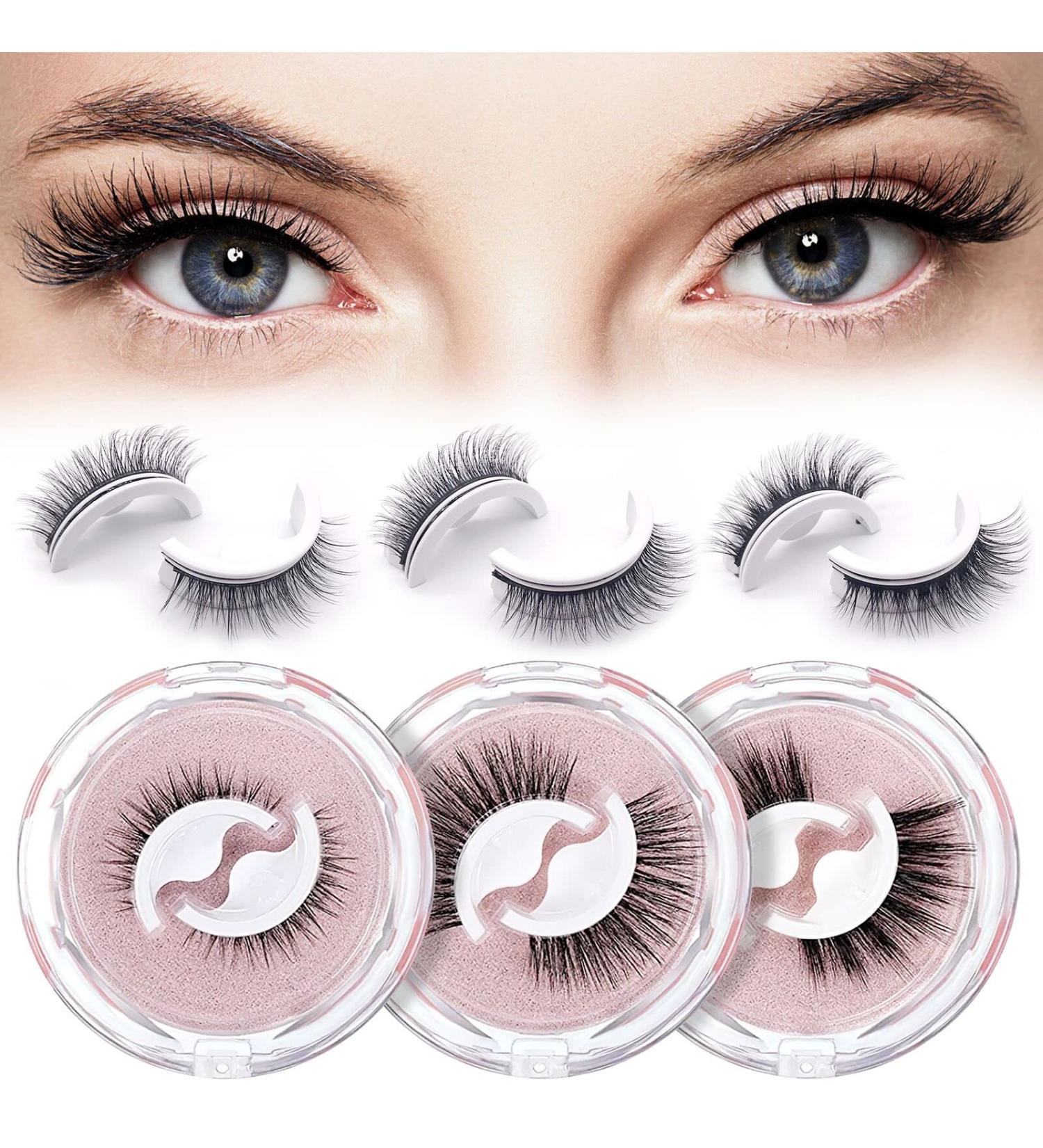 3 Pairs Reusable Self-Adhesive Waterproof False Eyelashes - Natural Look - Buy Online on SooperMarket.com