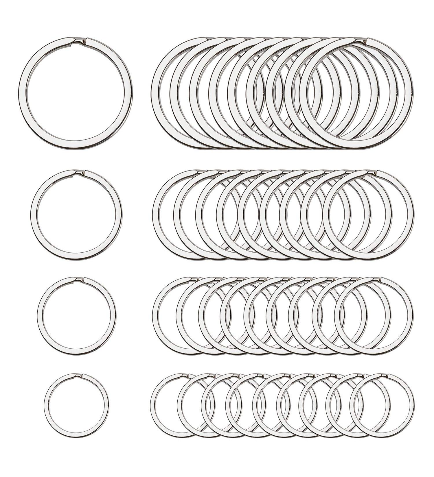 Teskyer Flat Key Ring 40 Pack - Split Metal Key Rings for Home, Car, Office - Organize Keys and Accessories - Silver - 4 Sizes (0.98INCH, 1.10INCH, 1.25INCH, 1.37INCH) - Buy Online on SooperMarket.com