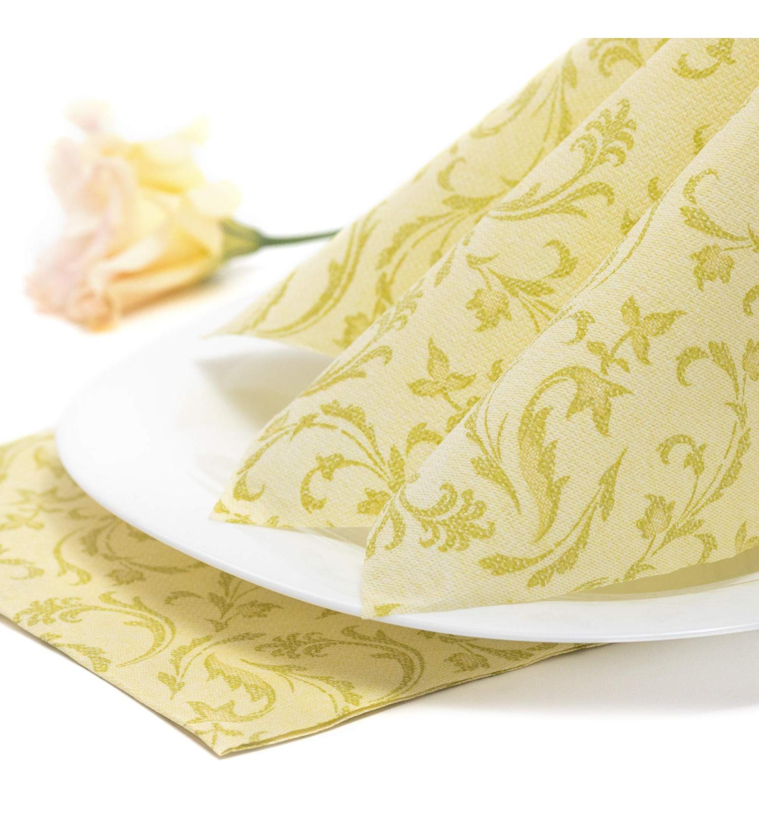 Buy Papstar Royal Collection 50 Lime Green Napkins - 1/4 Fold Damascato (40x40cm) - International Shipping Available! - Buy Online on SooperMarket.com