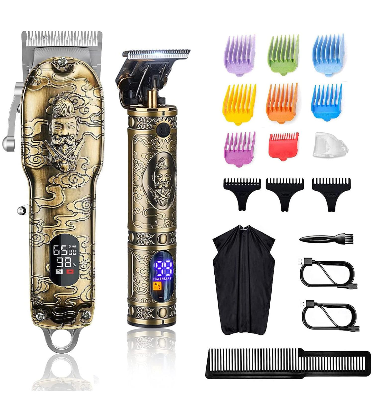 Suttik Men's Hair Clippers Set - Cordless Professional Trimmers with T-Blade & LED Display - Perfect Grooming Gift - Buy Online on SooperMarket.com