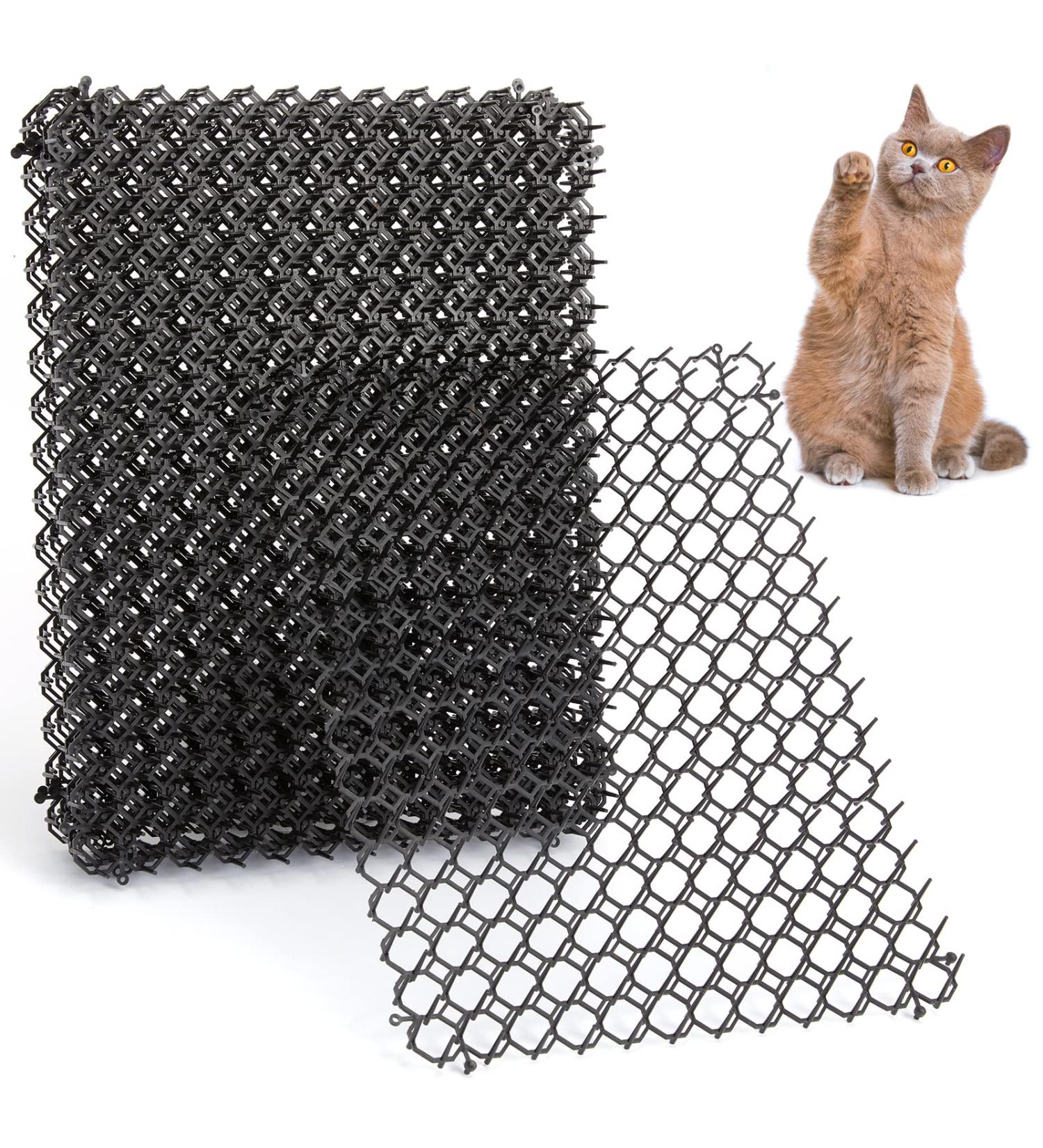 Cat Scat Mat 12 Pcs 16x12.5 Inch with 0.5 inch Spikes for Indoor/Outdoor Use - Durable Cat Deterrent and Dog Anti-Digging Solution - 16ft Coverage - Buy Online on SooperMarket.com