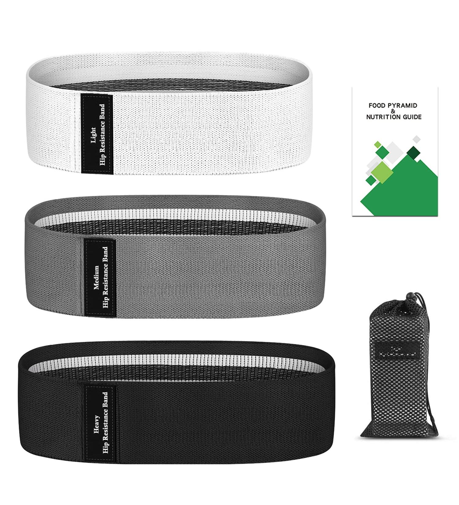 VEICK Resistance Bands - Workout Loop Bands for Women - Fitness Stretch Bands for Booty Legs - White/Gray/Black - Buy Online on SooperMarket.com