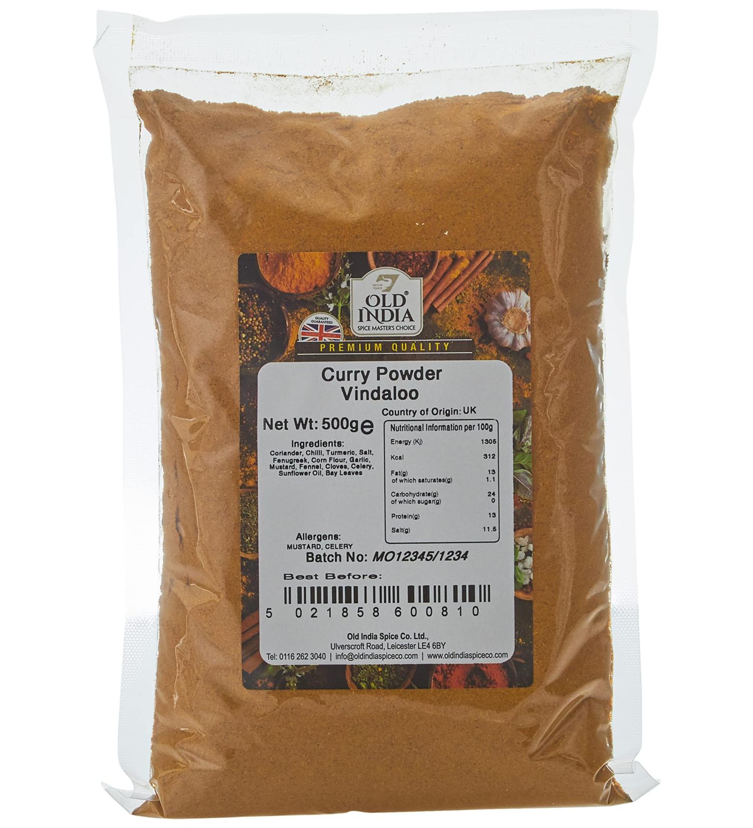Old India Curry Powder Vindaloo 500g - Authentic Spice Blend for Bold Flavors - Buy Online on SooperMarket.com