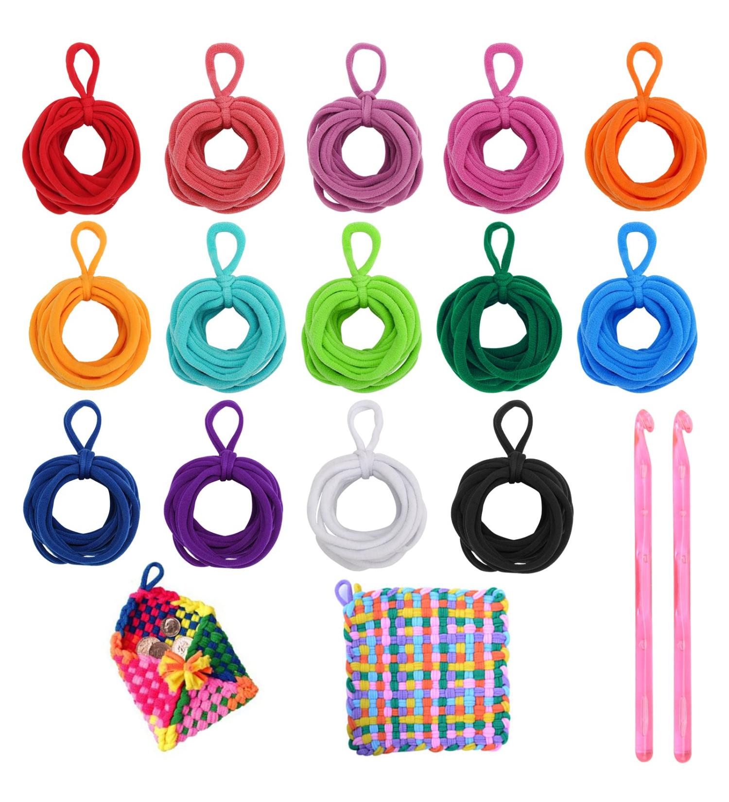Anglecai 336 Pieces Loom Potholder Loops Kit - 14 Colors | Weaving Craft with Crochet Hooks | Compatible with 7 Inch Loom - Buy Online on SooperMarket.com