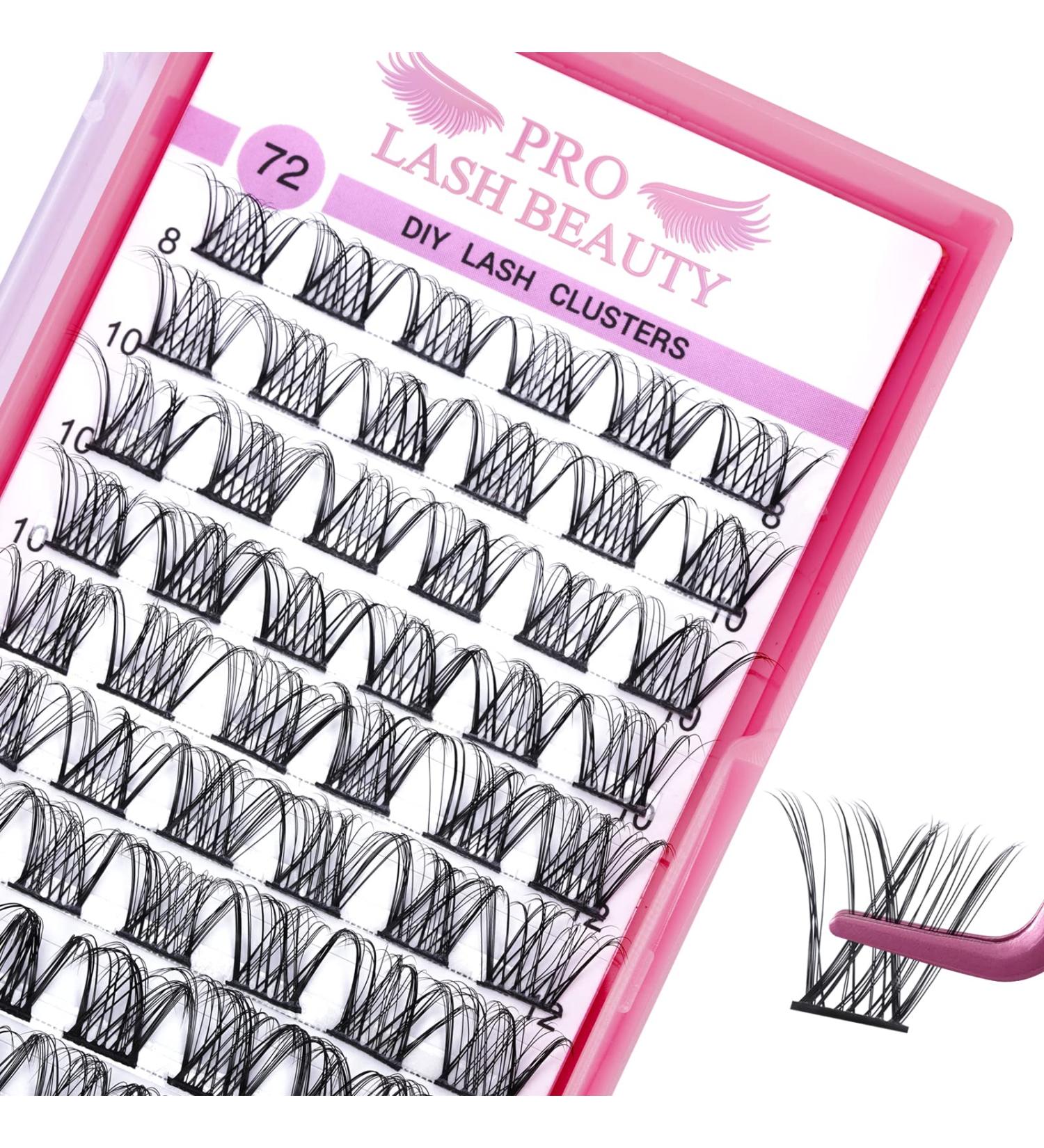 Cluster Lashes 72 Pcs DIY Eyelash Extensions | Thin Band Individual Lashes | Easy to Apply at Home - Into You-02 D-8-16 Mix - Buy Online on SooperMarket.com