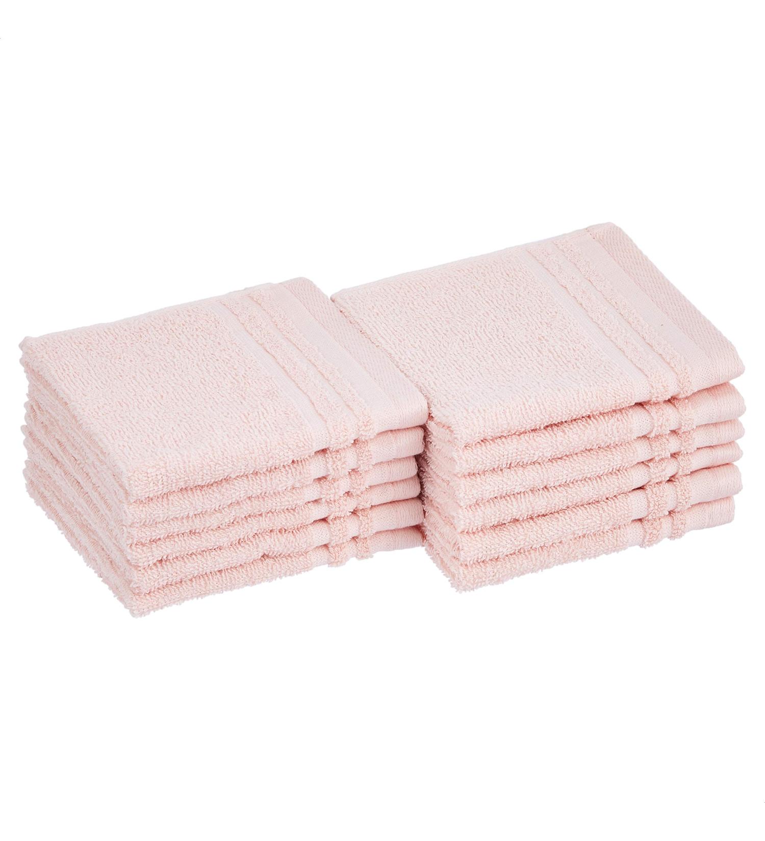 Amazon Basics 12-Pack Washcloths in Carnation Blush - Cosmetic Friendly - Buy Online on SooperMarket.com