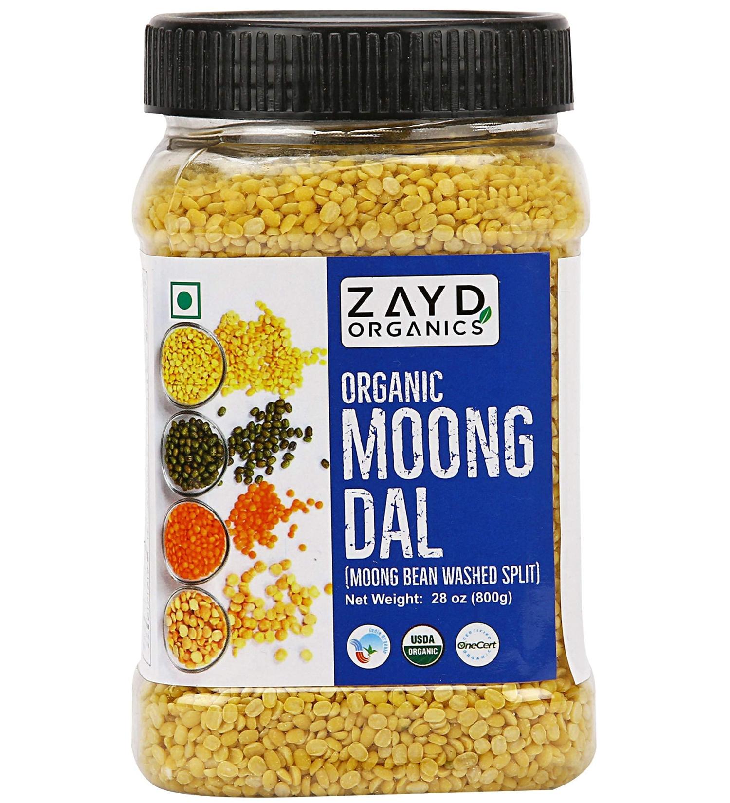 Zayd Organics Moong Dal Split Mung Beans USDA Organic - 1.75lbs (800g) - Buy Online on SooperMarket.com